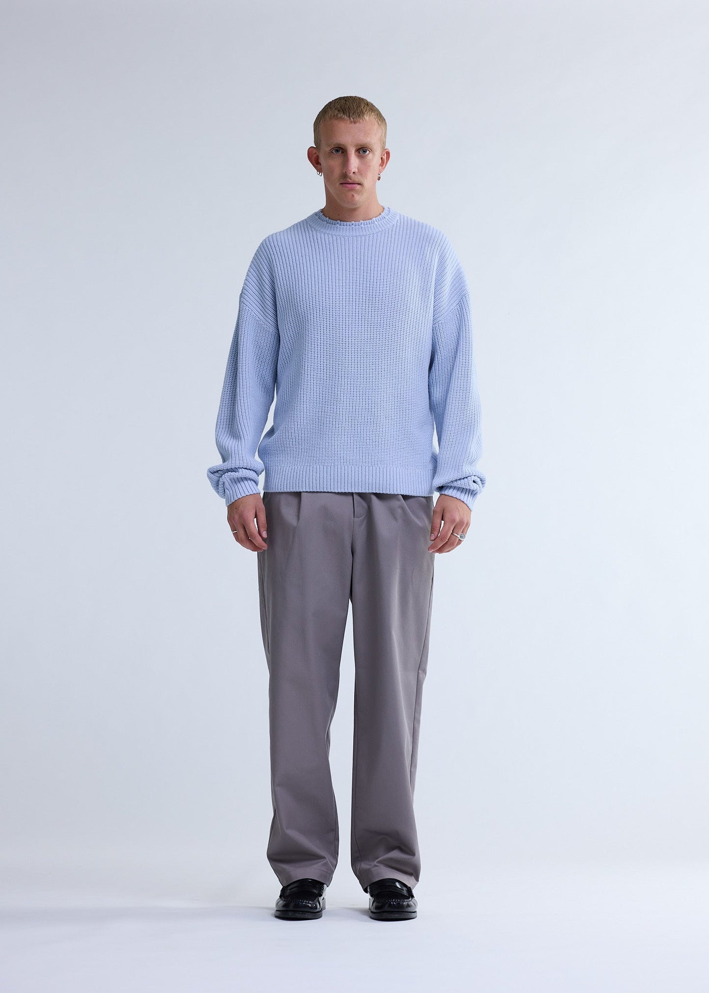 BIG LOGO CREWNECK BABY BLUE/ECRU | Baby blue