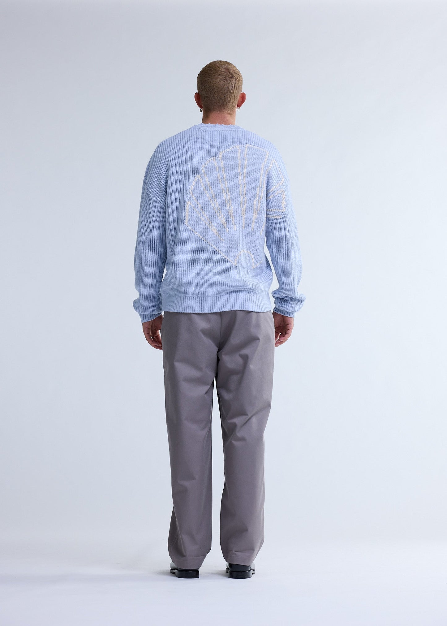 BIG LOGO CREWNECK BABY BLUE/ECRU | Baby blue