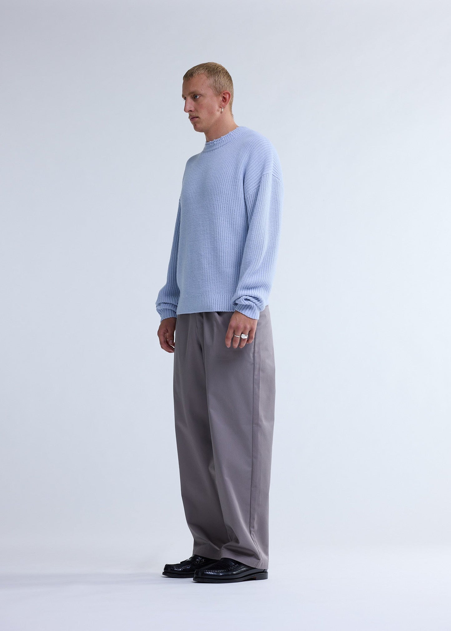 BIG LOGO CREWNECK BABY BLUE/ECRU | Baby blue
