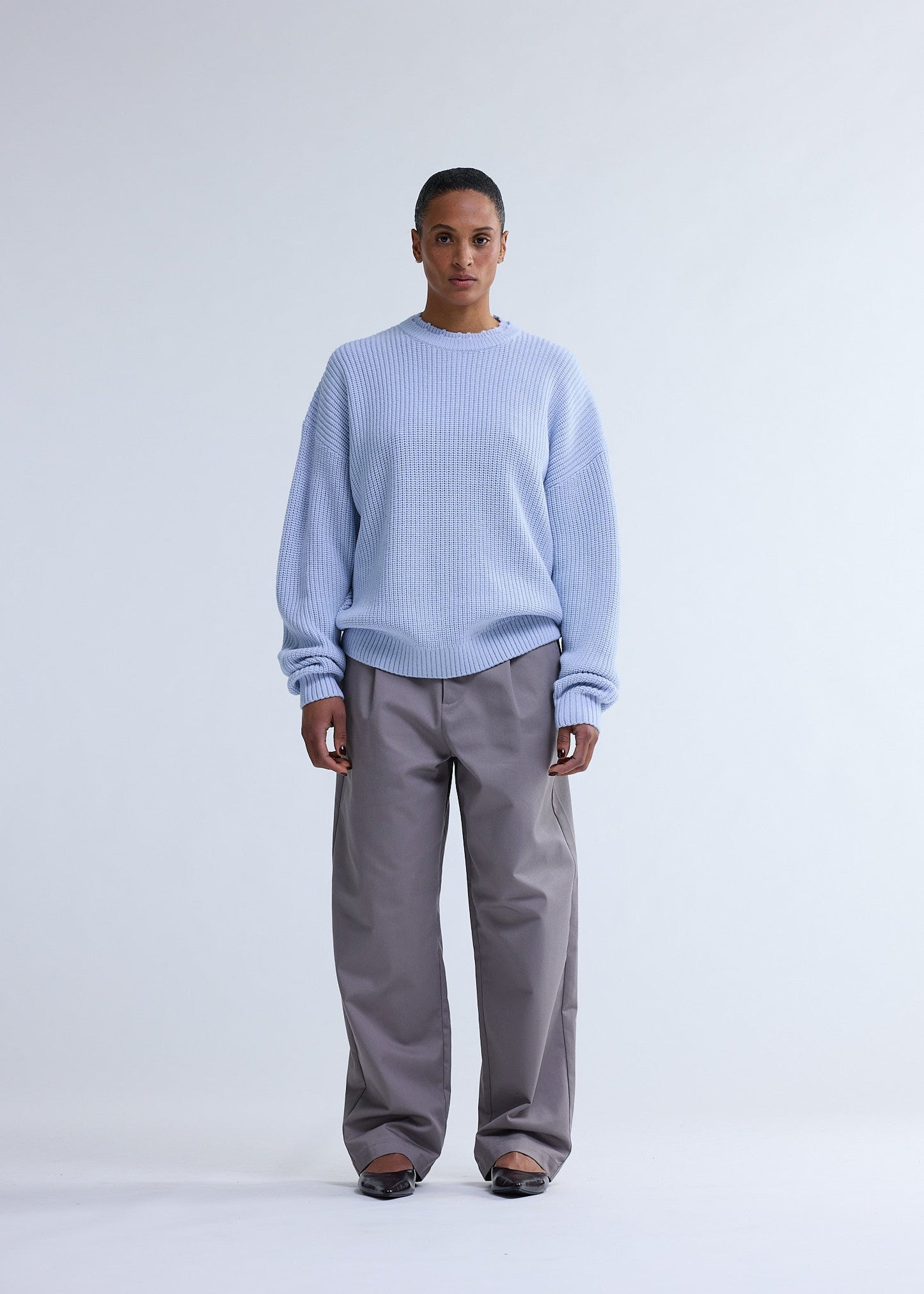 BIG LOGO CREWNECK BABY BLUE/ECRU | Baby blue