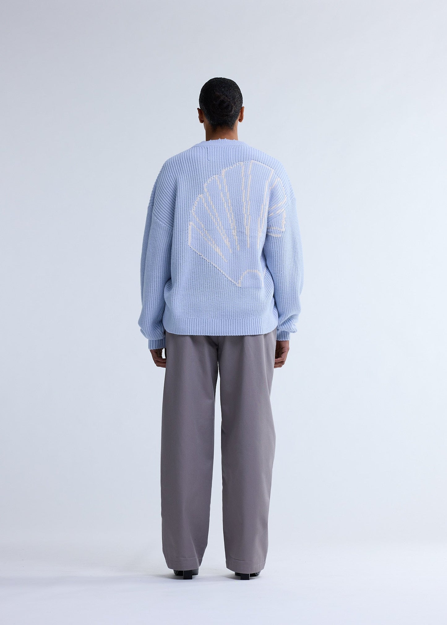 BIG LOGO CREWNECK BABY BLUE/ECRU | Baby blue