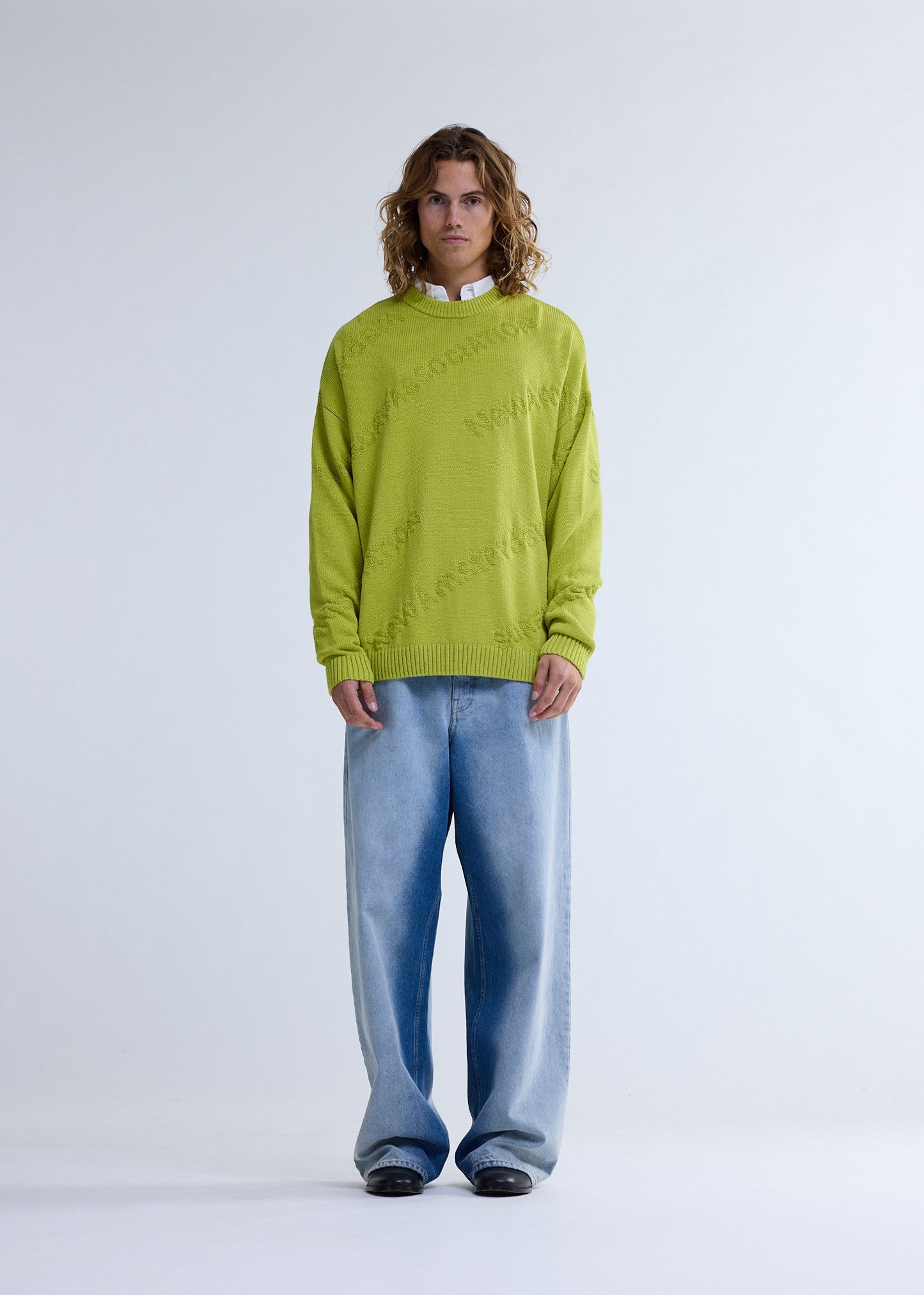 LOGO JACQUARD KNIT SAFETY YELLOW | Safety yellow
