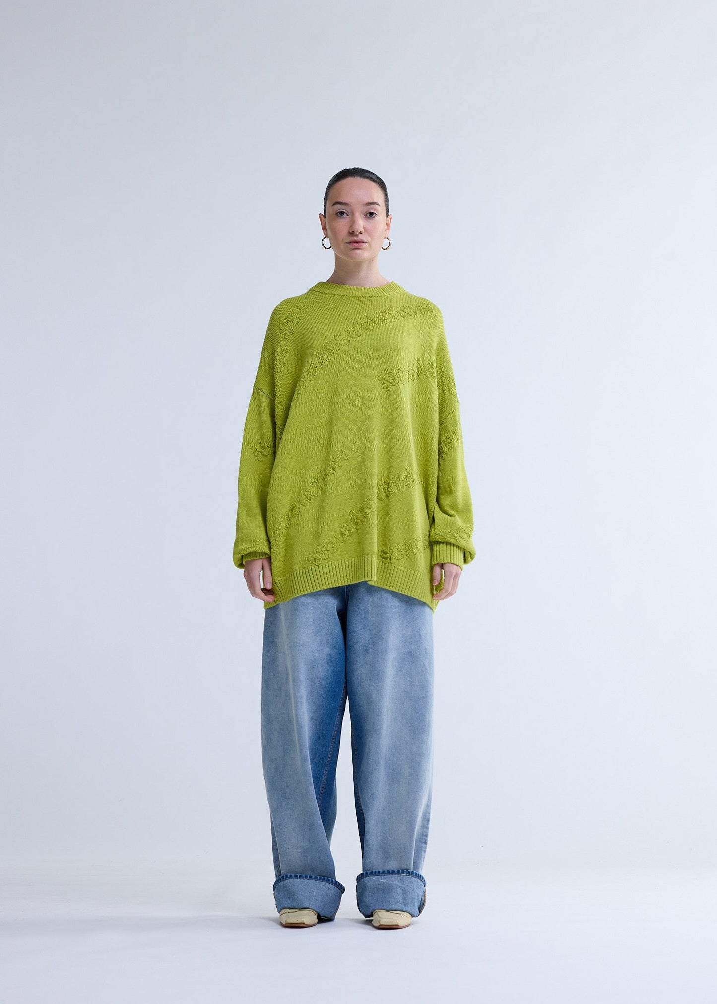 LOGO JACQUARD KNIT SAFETY YELLOW | Safety yellow