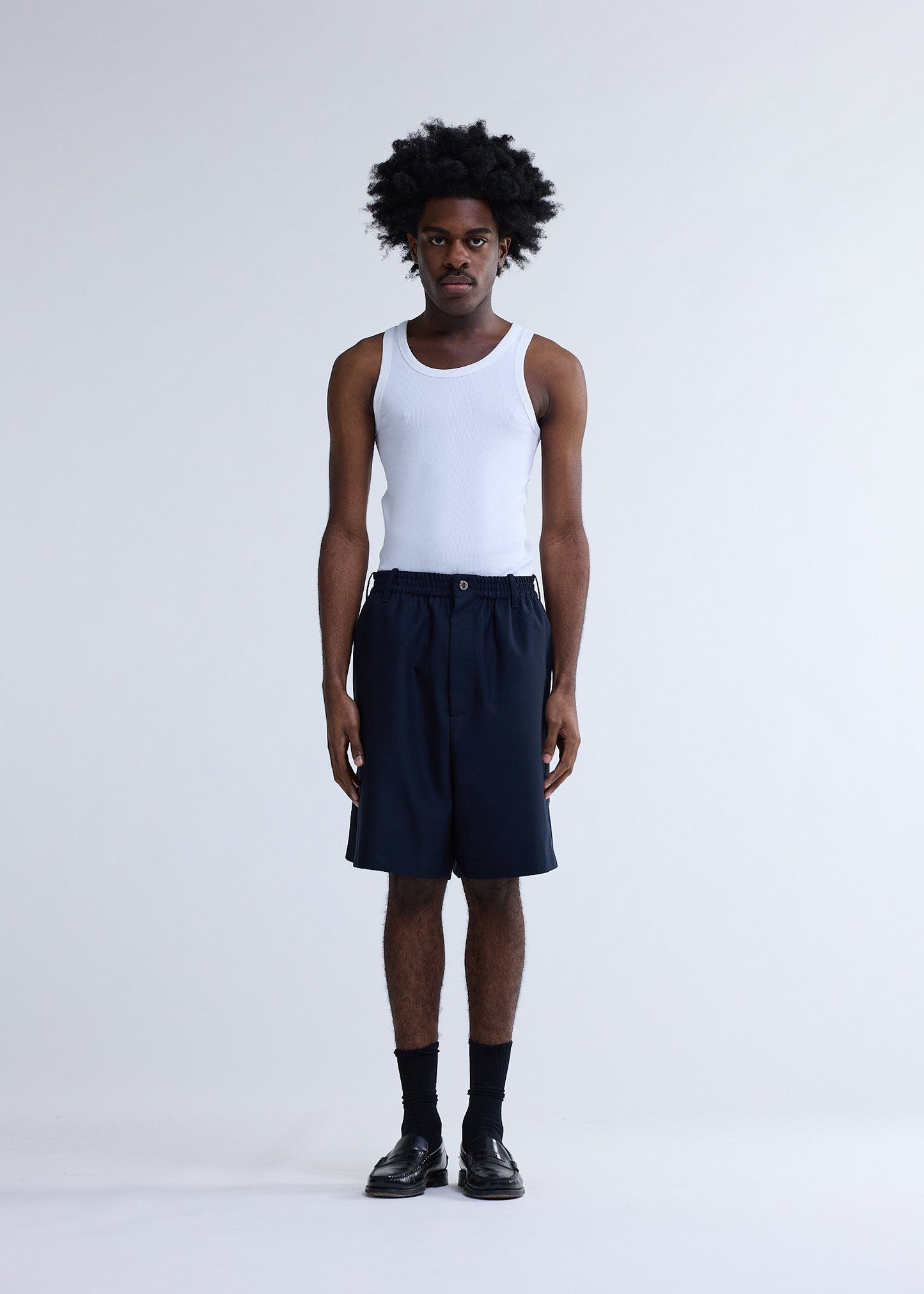 WOOL TRACK SHORTS MIDNIGHT | Midnight