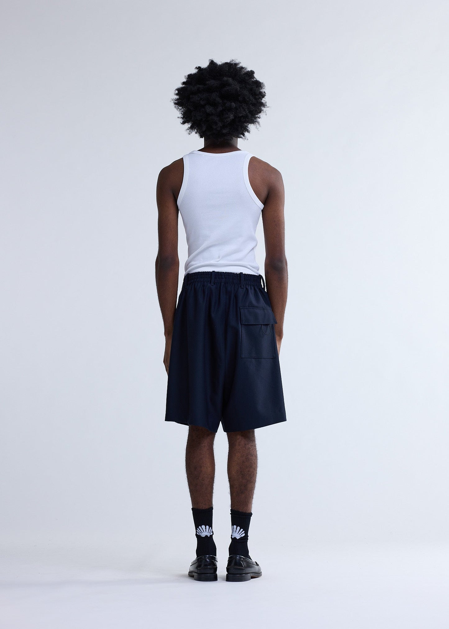 WOOL TRACK SHORTS MIDNIGHT | Midnight