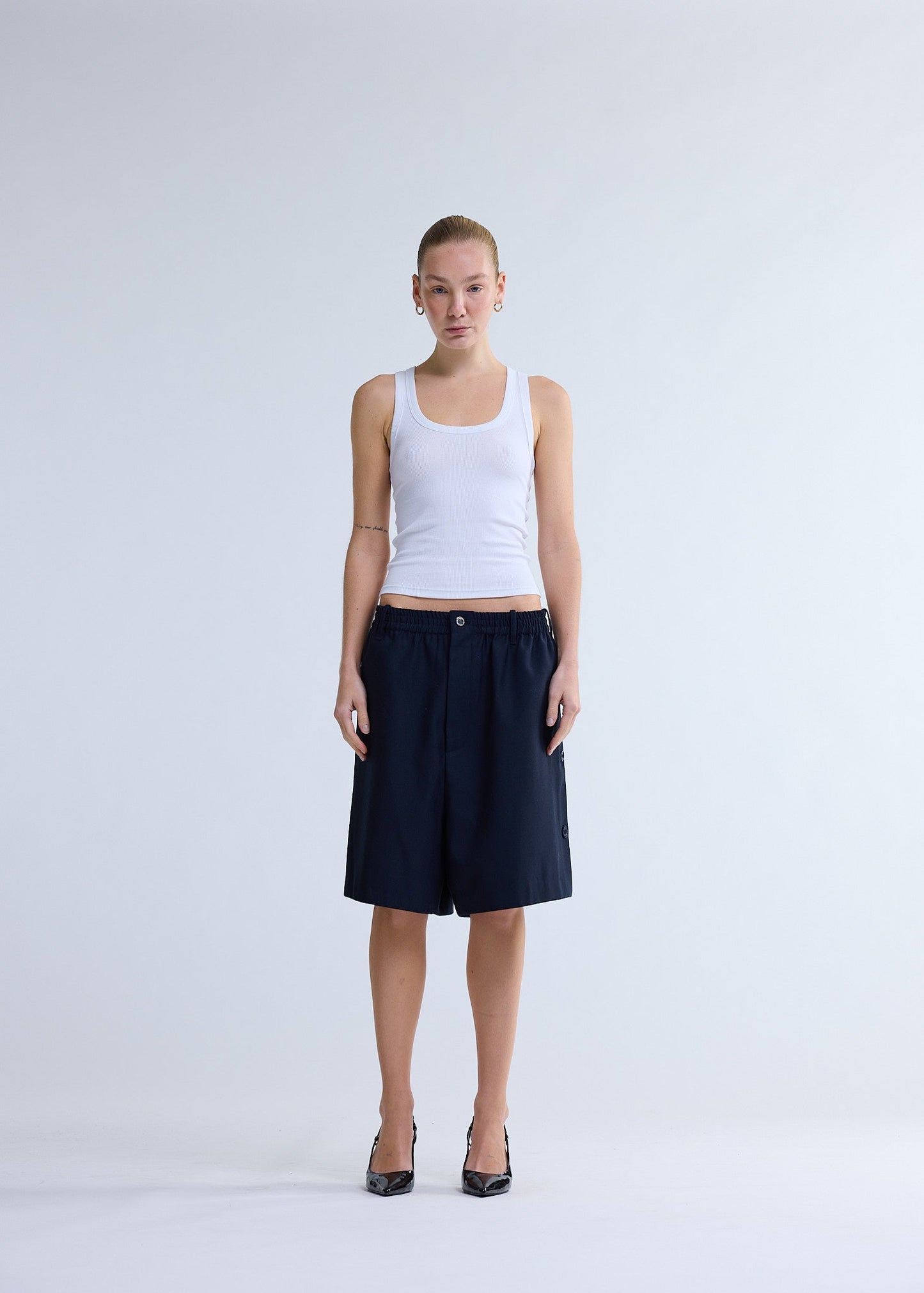 WOOL TRACK SHORTS MIDNIGHT | Midnight