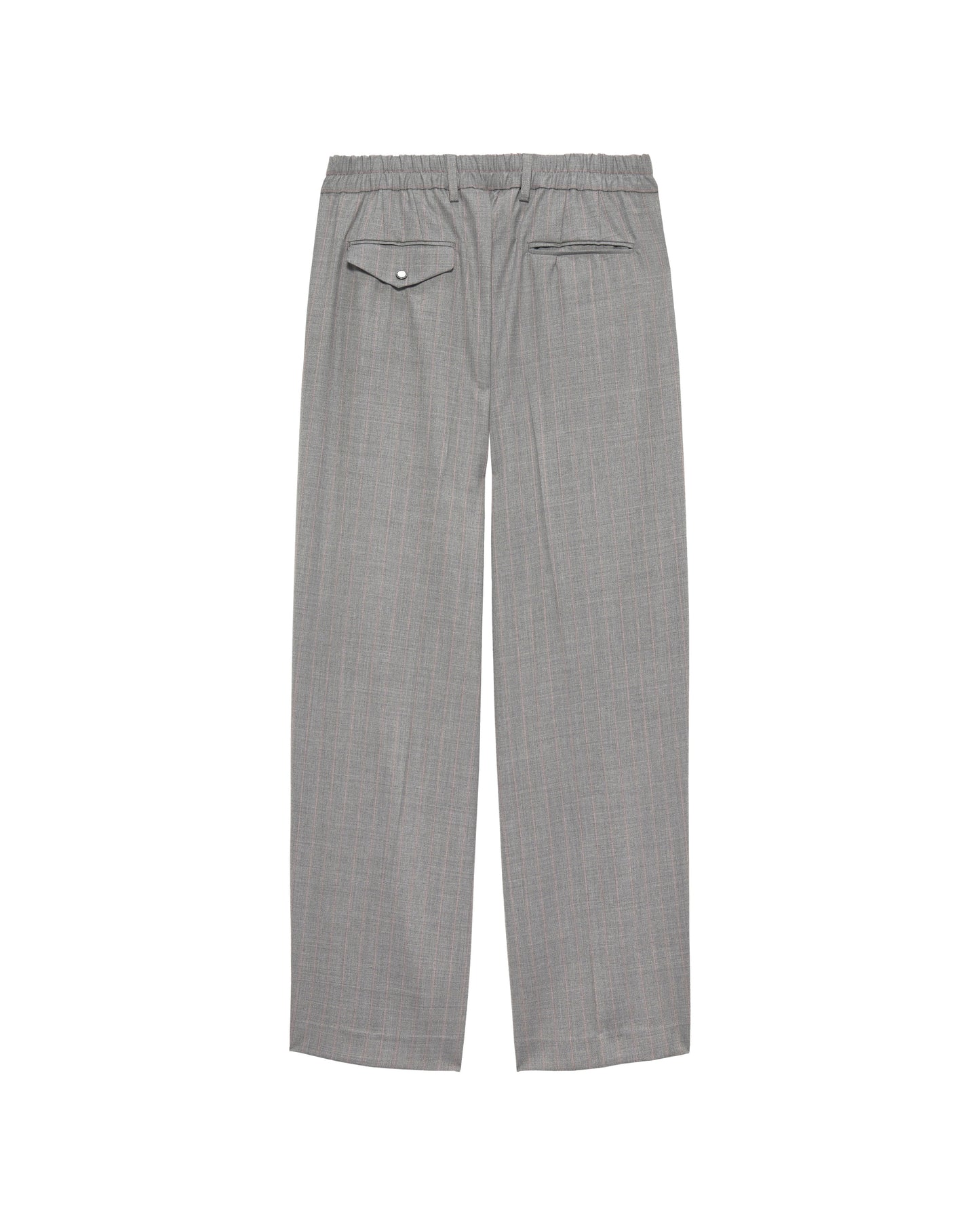 WOOL AFTER TROUSERS GREY W/PINK PINSTRIPES | Pink pinstripe