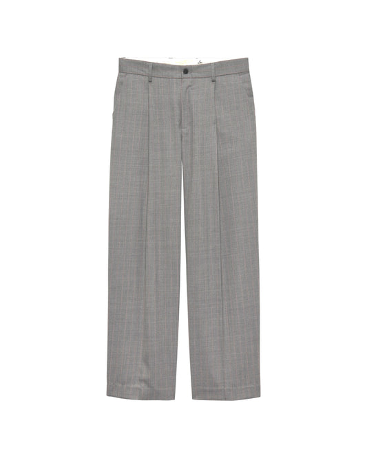 WOOL AFTER TROUSERS GREY W/PINK PINSTRIPES | Pink pinstripe