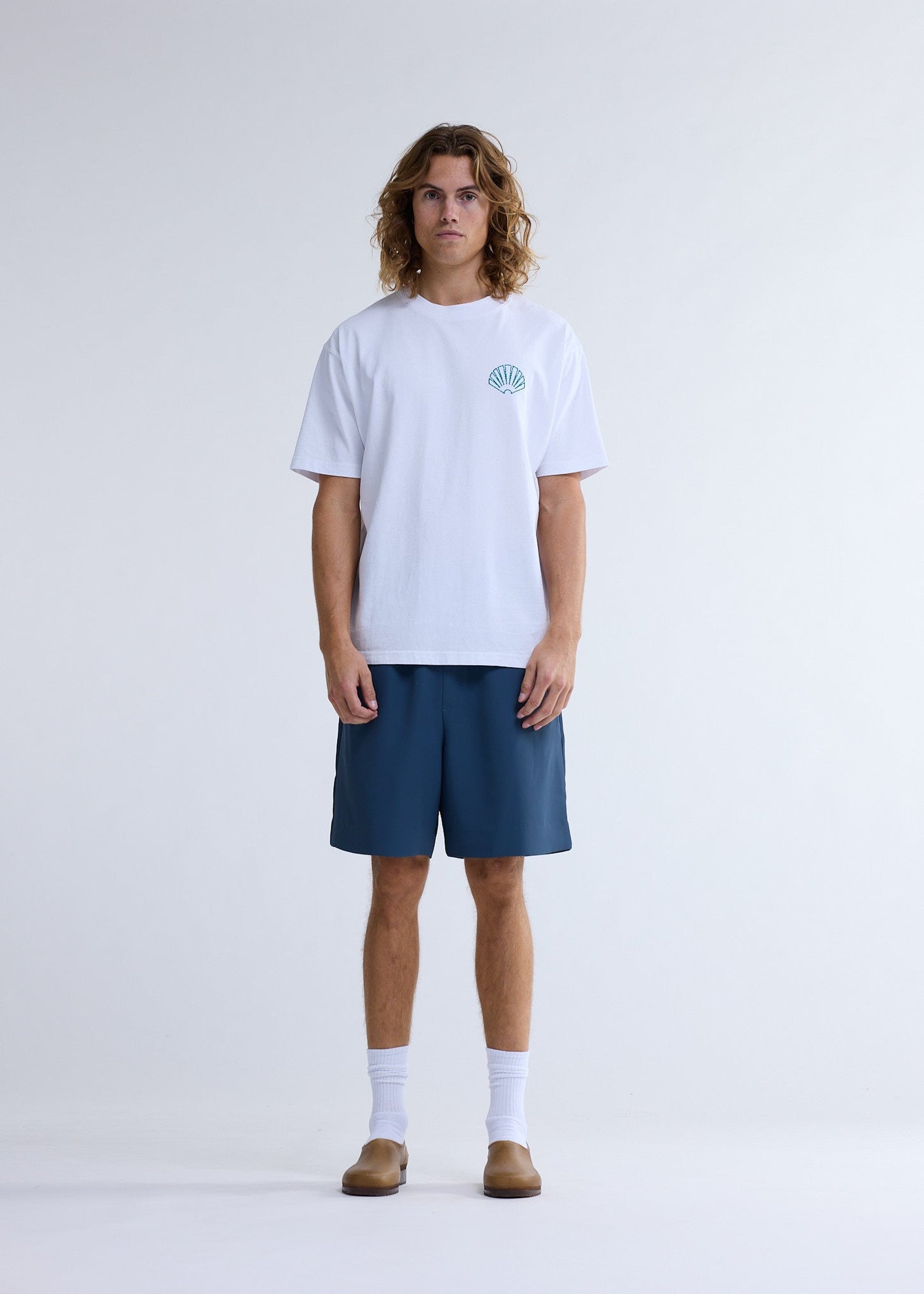 LOGO TEE + WHITE/SEA GREEN | White