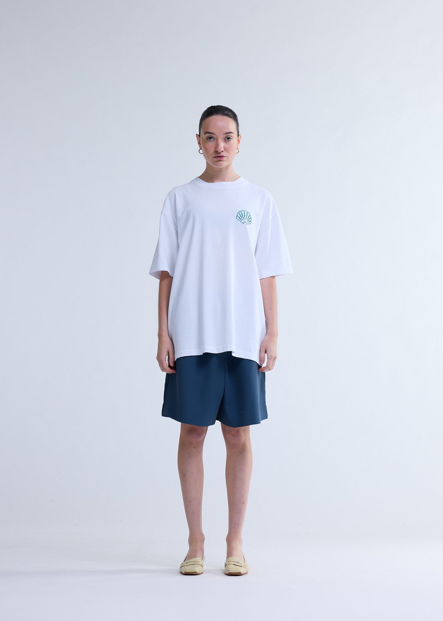 LOGO TEE + WHITE/SEA GREEN | White