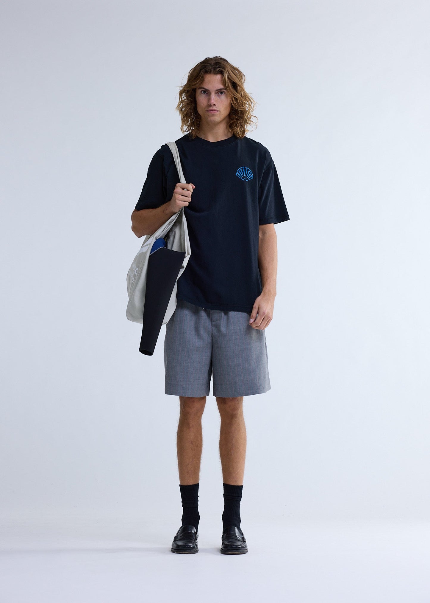 LOGO TEE + BLACK/ACID BLUE | Black