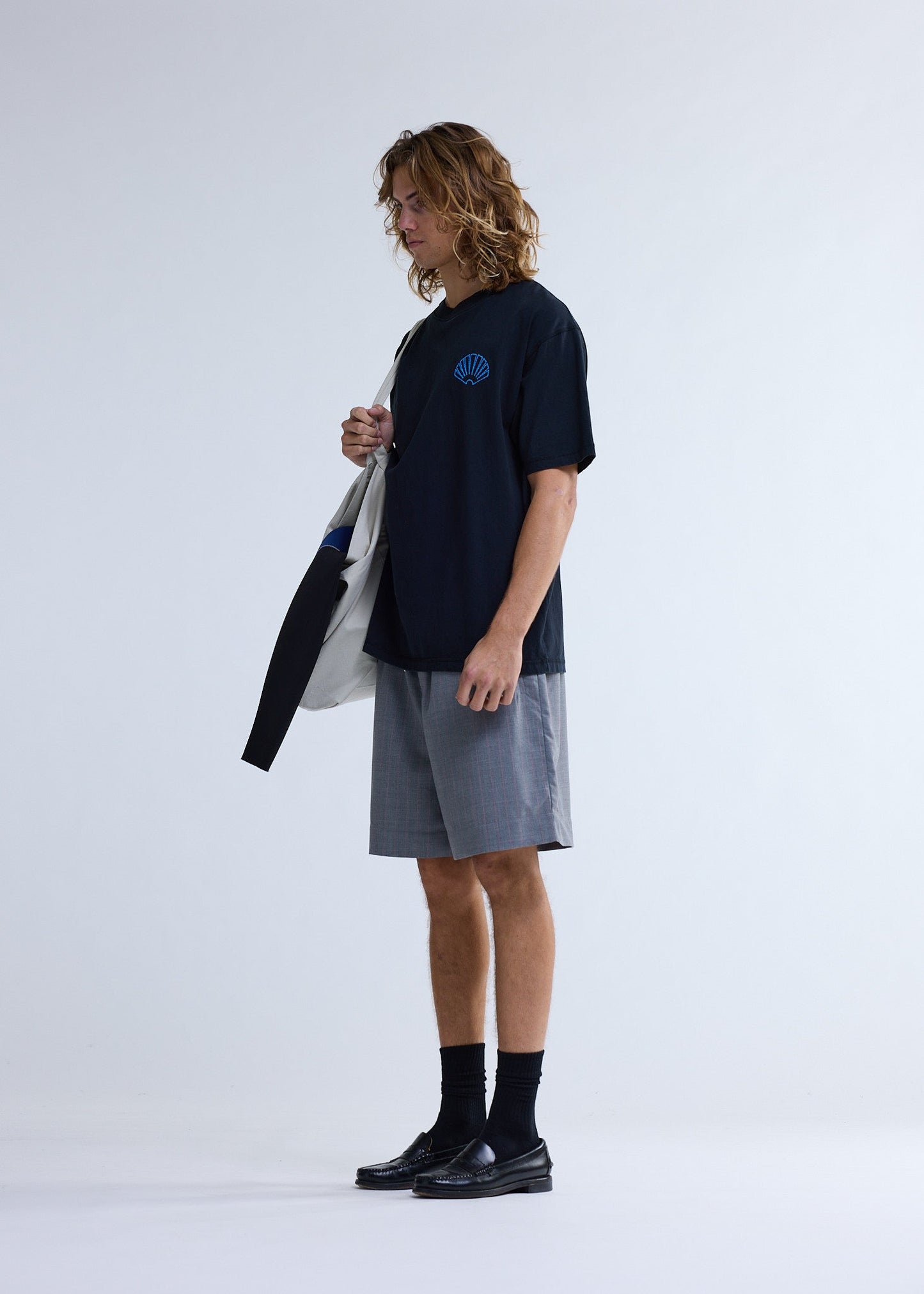 LOGO TEE + BLACK/ACID BLUE | Black