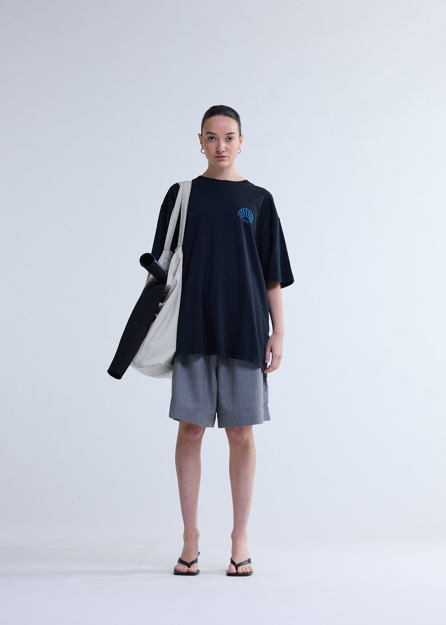 LOGO TEE + BLACK/ACID BLUE | Black
