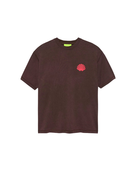 LOGO TEE WALNUT/DEEP RED | Walnut