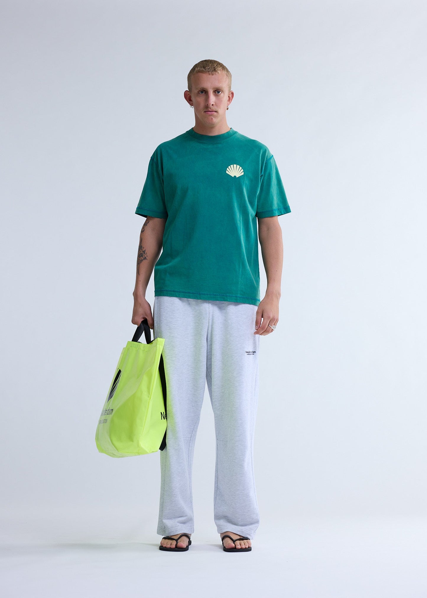 LOGO TEE SEA GREEN/BUTTER YELLOW | Sea green