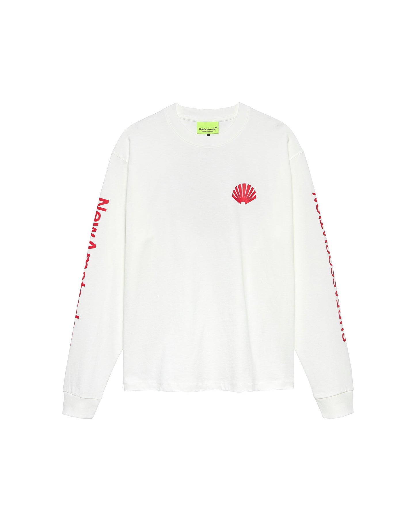 LOGO LONGSLEEVE WASHED WHITE/DEEP RED | Washed White