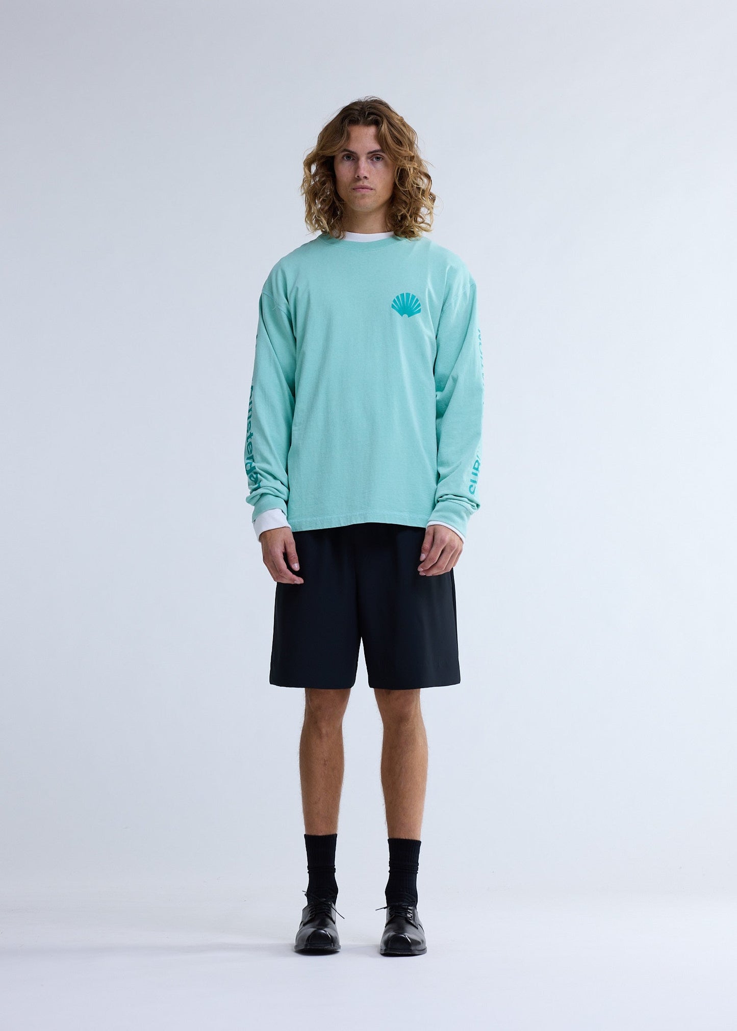 LOGO LONGSLEEVE OCEAN WAVE/SEA GREEN | Mint