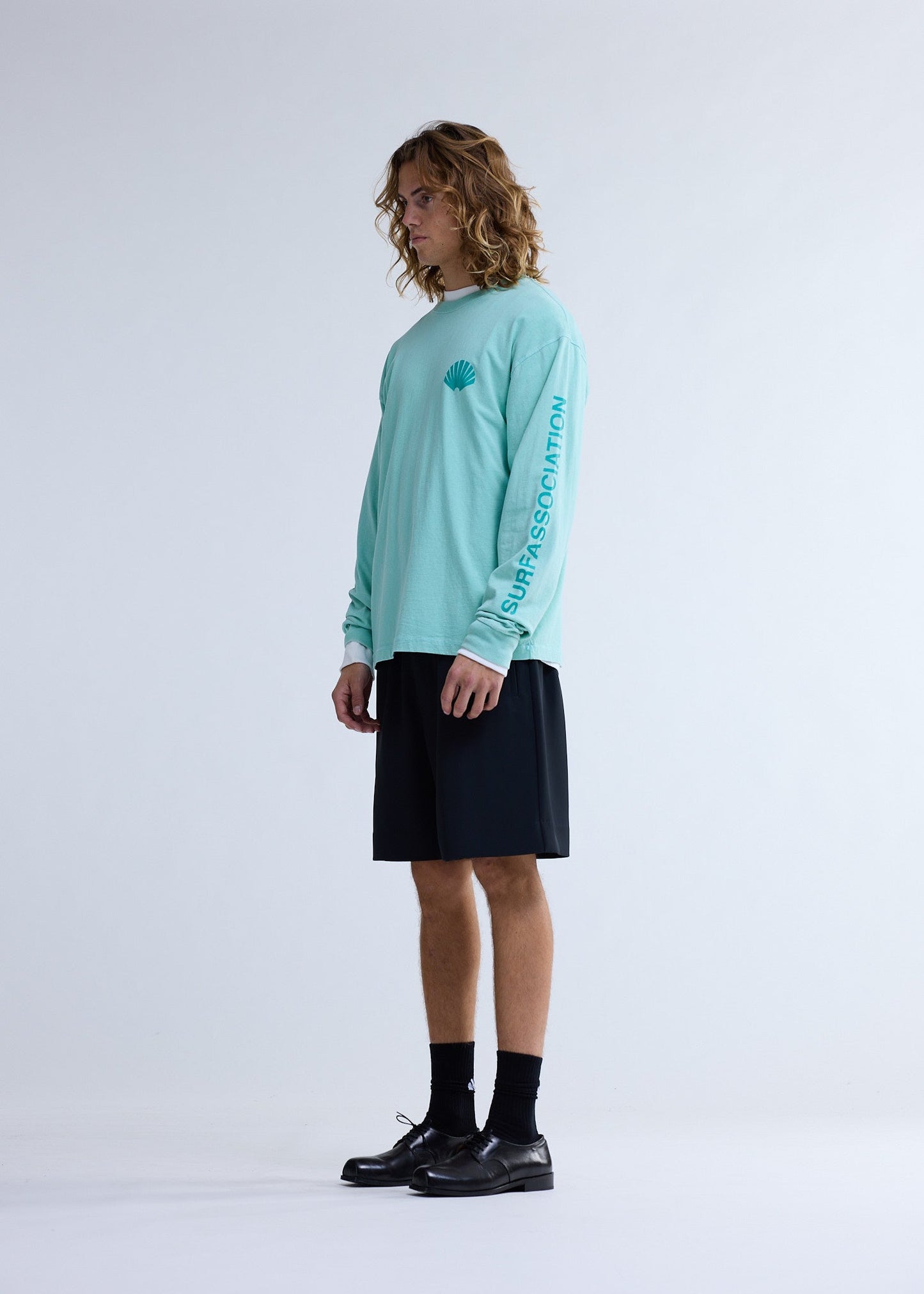 LOGO LONGSLEEVE OCEAN WAVE/SEA GREEN | Mint