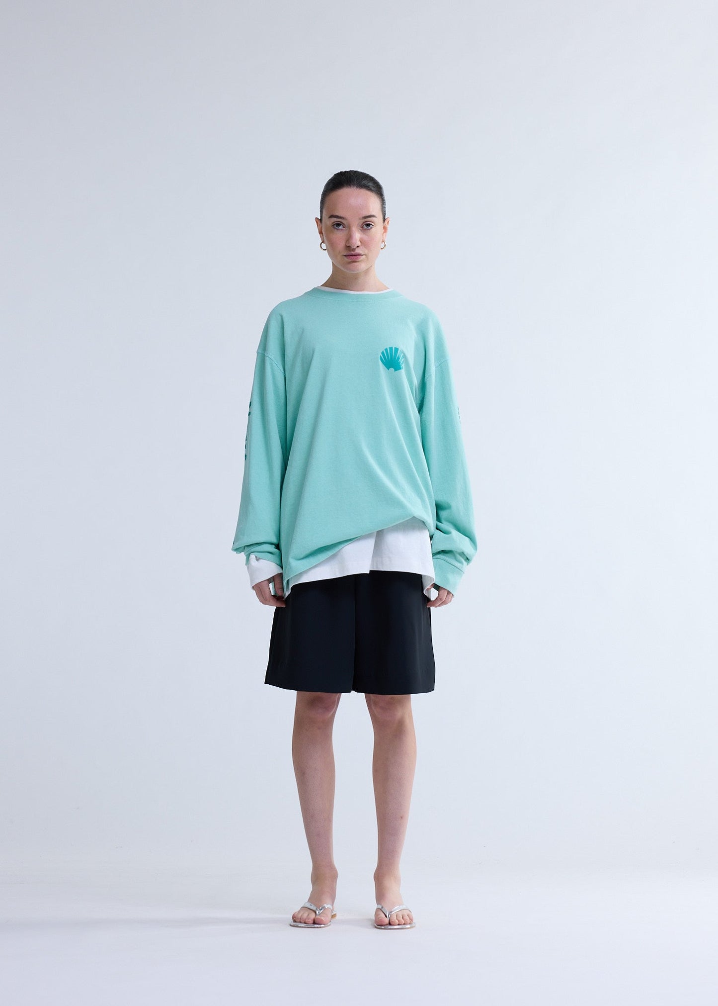 LOGO LONGSLEEVE OCEAN WAVE/SEA GREEN | Mint