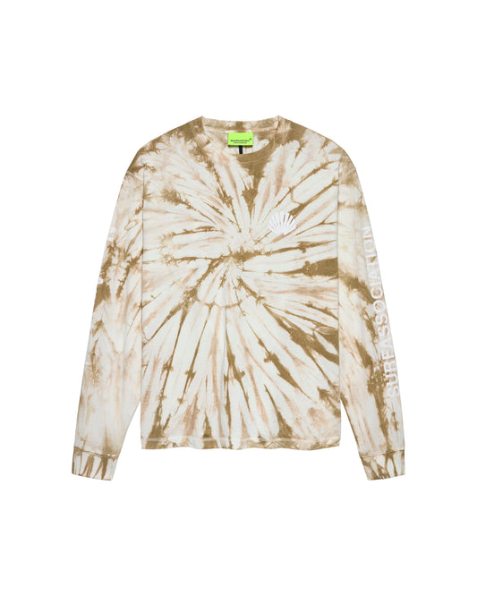 LOGO LONGSLEEVE ALMOND+FOAM WHITE TIE DYE/WHITE | Almond