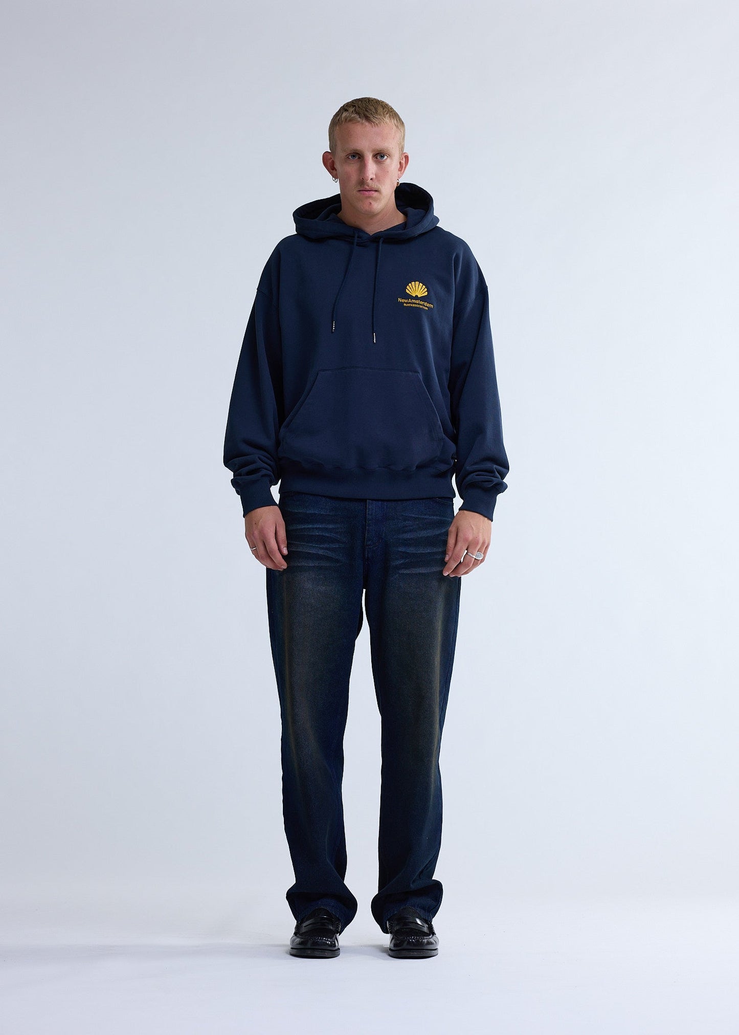 LOGO HOODIE NAVY BLAZER/SUN YELLOW | Navy blazer