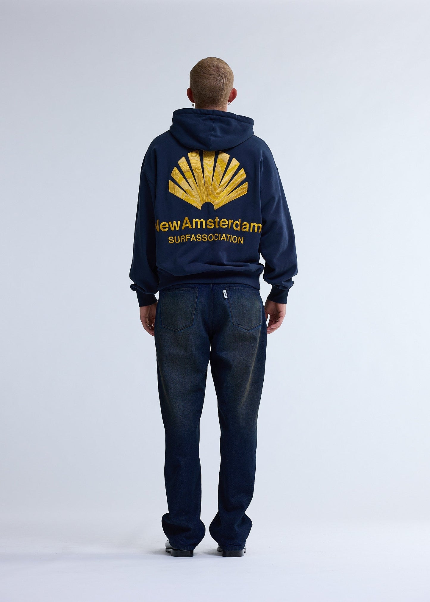 LOGO HOODIE NAVY BLAZER/SUN YELLOW | Navy blazer