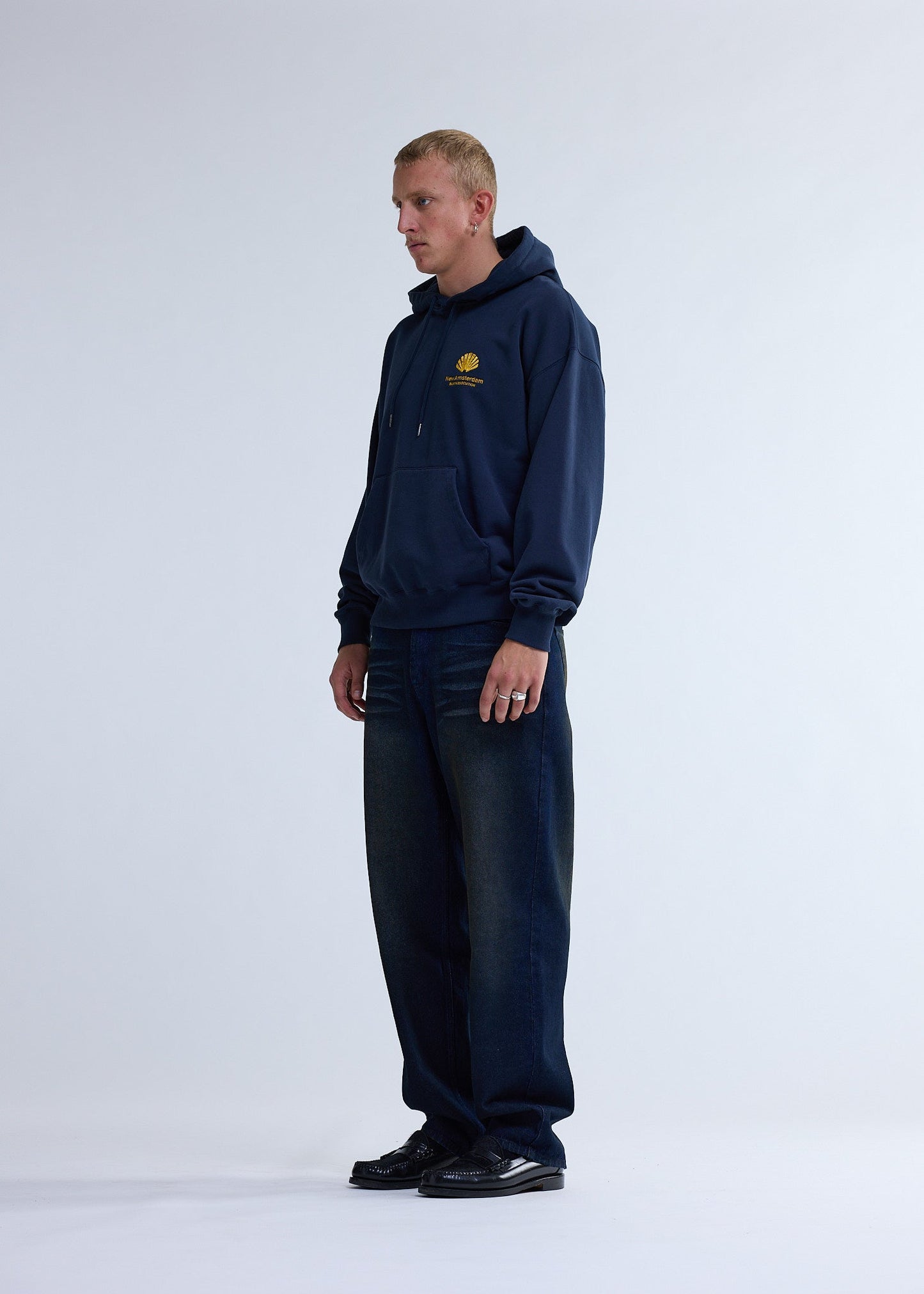 LOGO HOODIE NAVY BLAZER/SUN YELLOW | Navy blazer