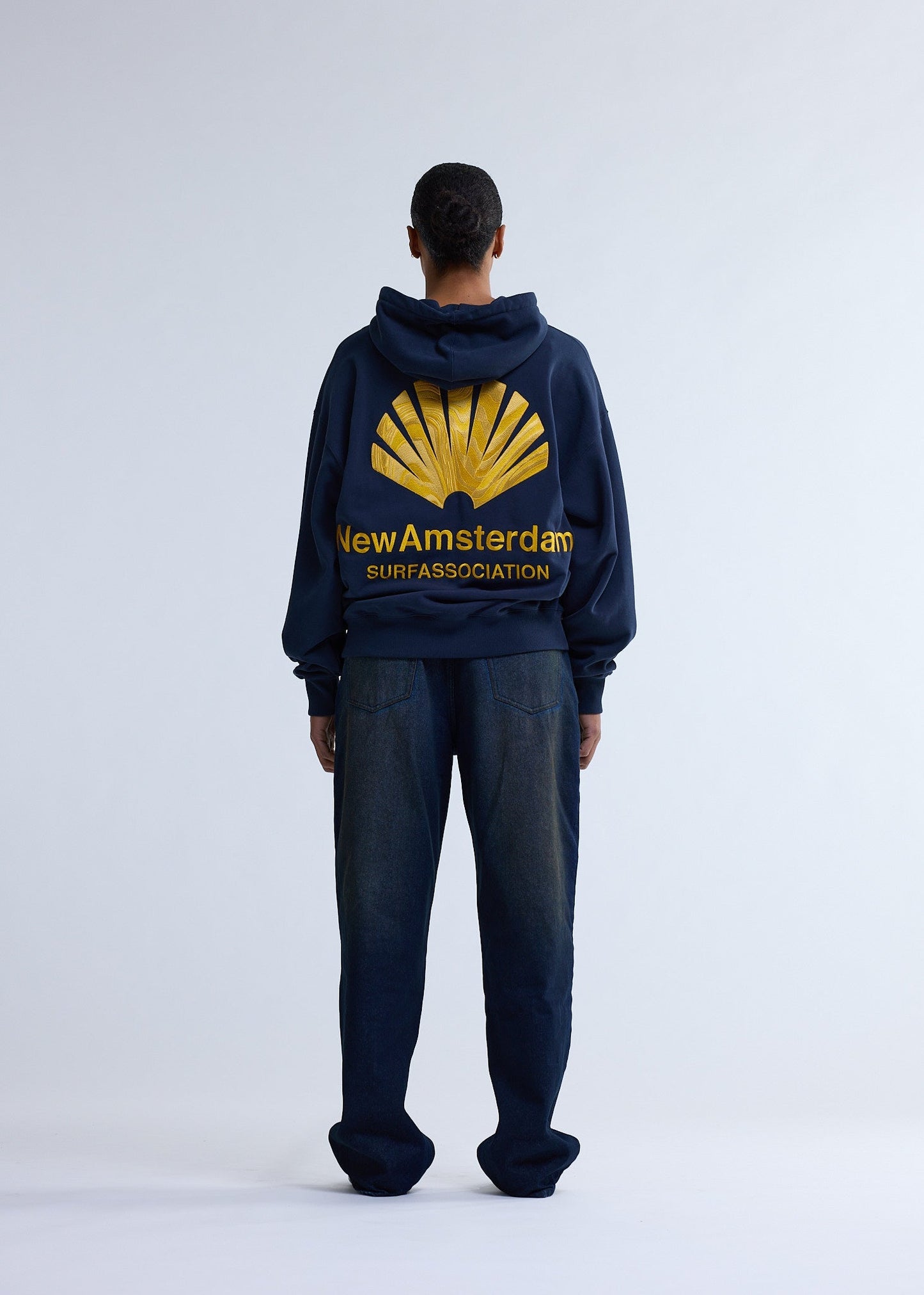 LOGO HOODIE NAVY BLAZER/SUN YELLOW | Navy blazer