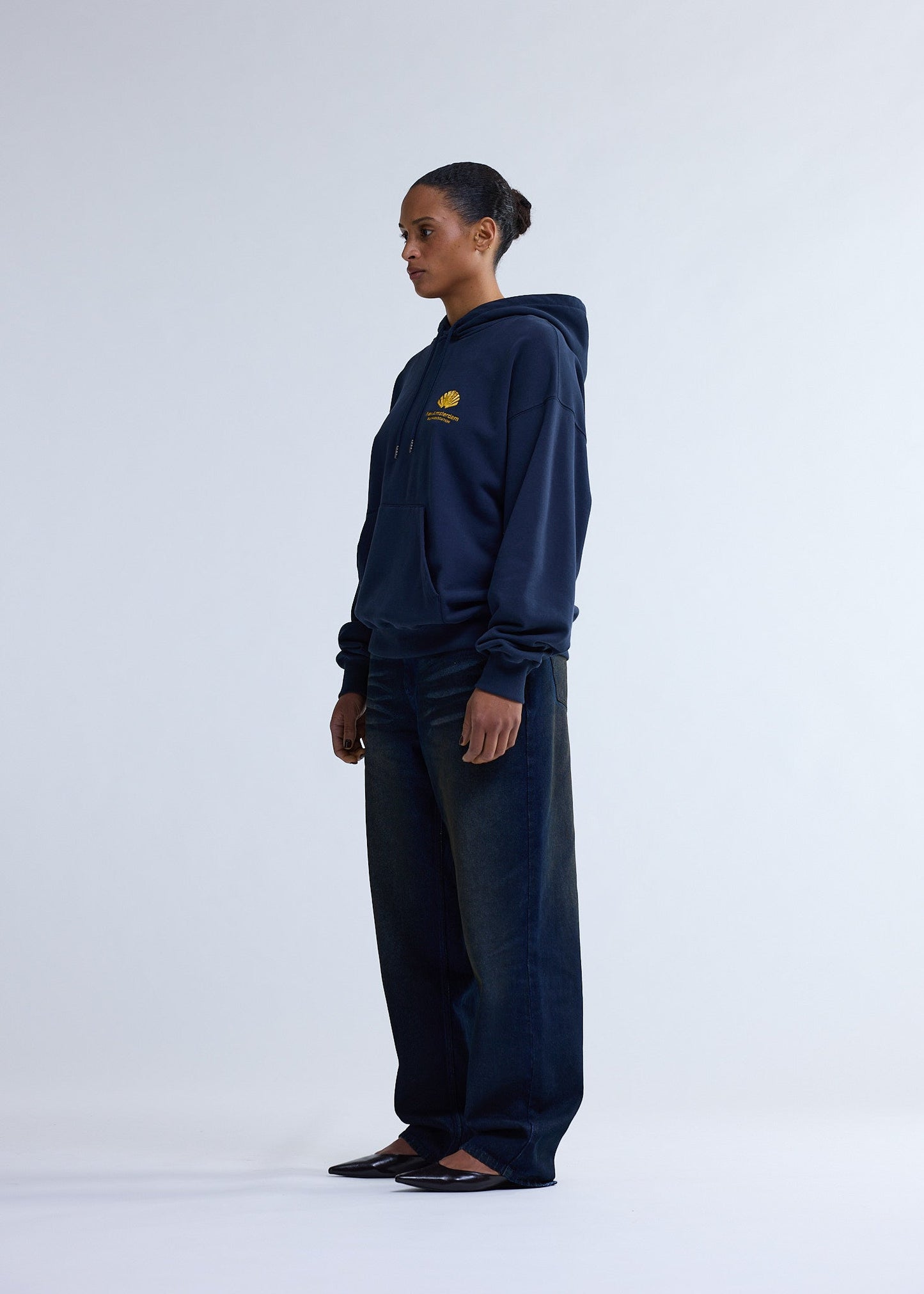 LOGO HOODIE NAVY BLAZER/SUN YELLOW | Navy blazer