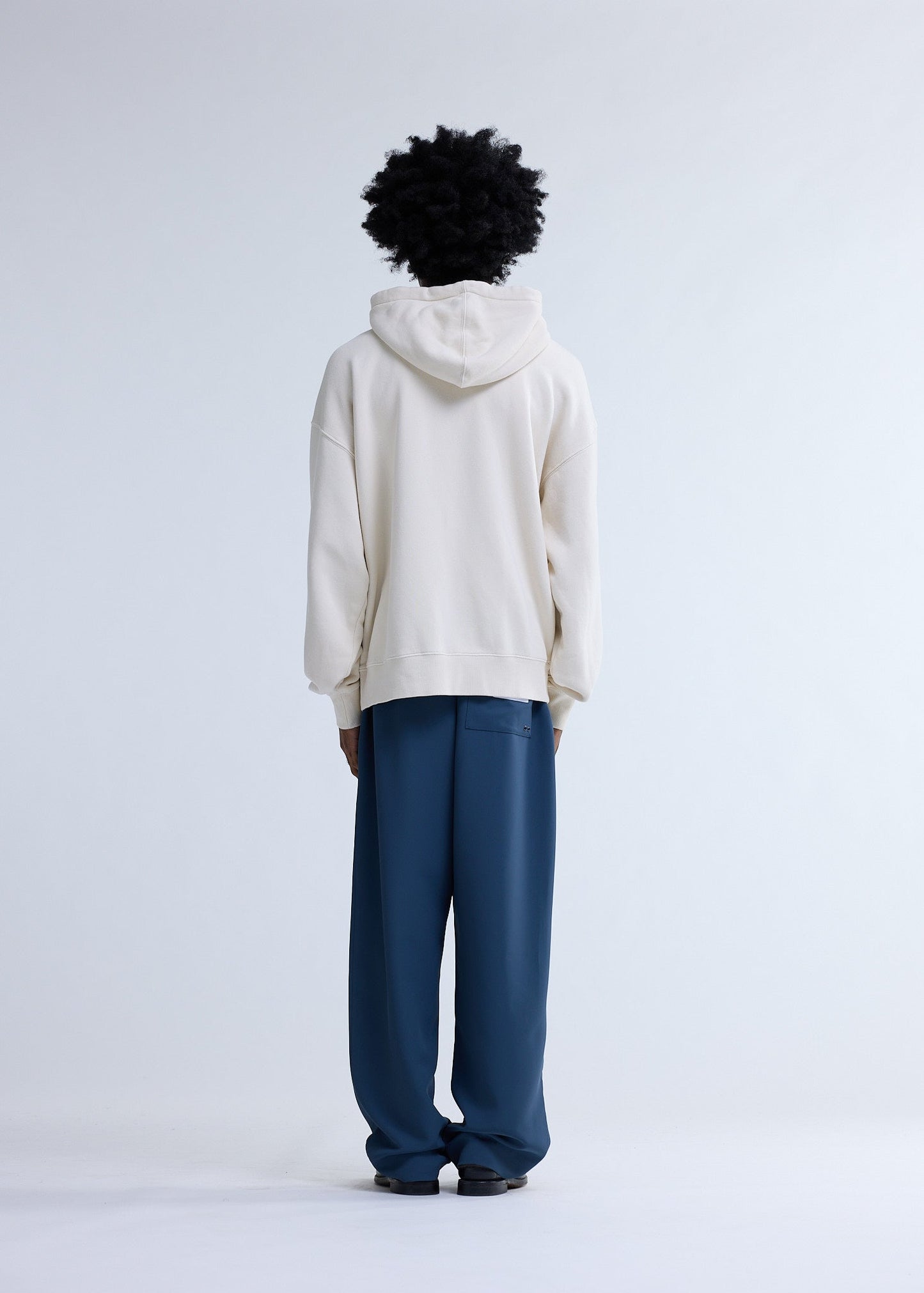 LOGO ZIP HOODIE ECRU/WHITE | Ecru