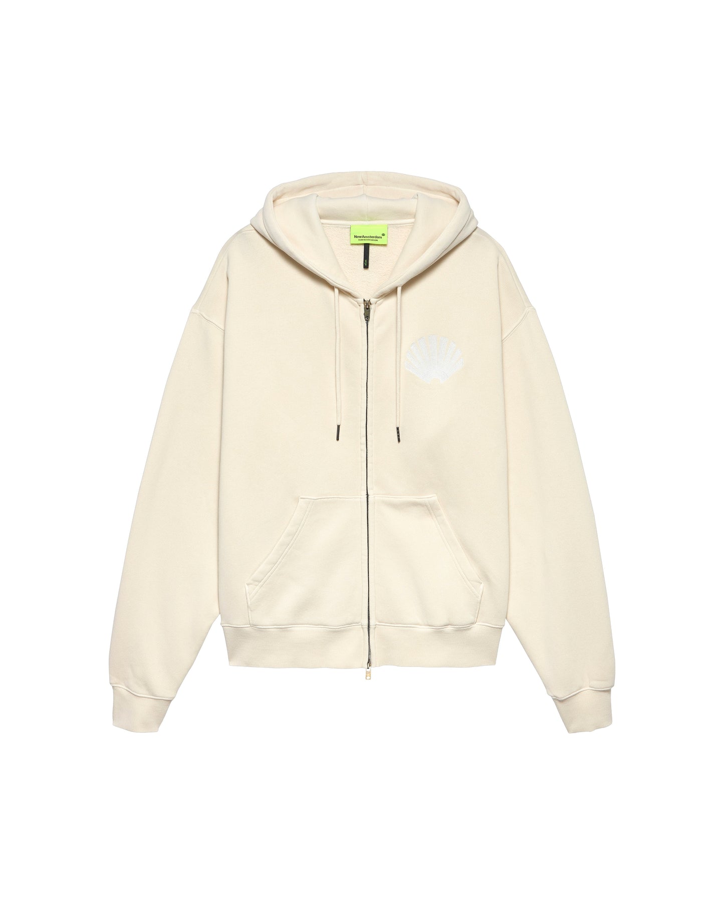 LOGO ZIP HOODIE ECRU/WHITE | Ecru