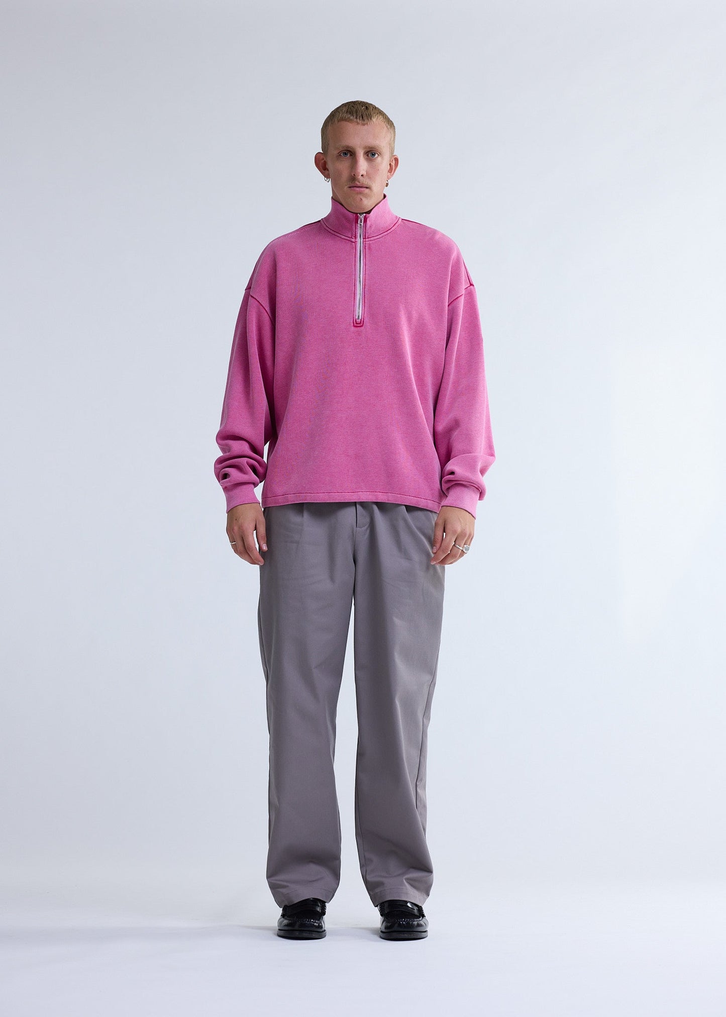 PLATE HALF-ZIP WASHED PINK | Washed pink