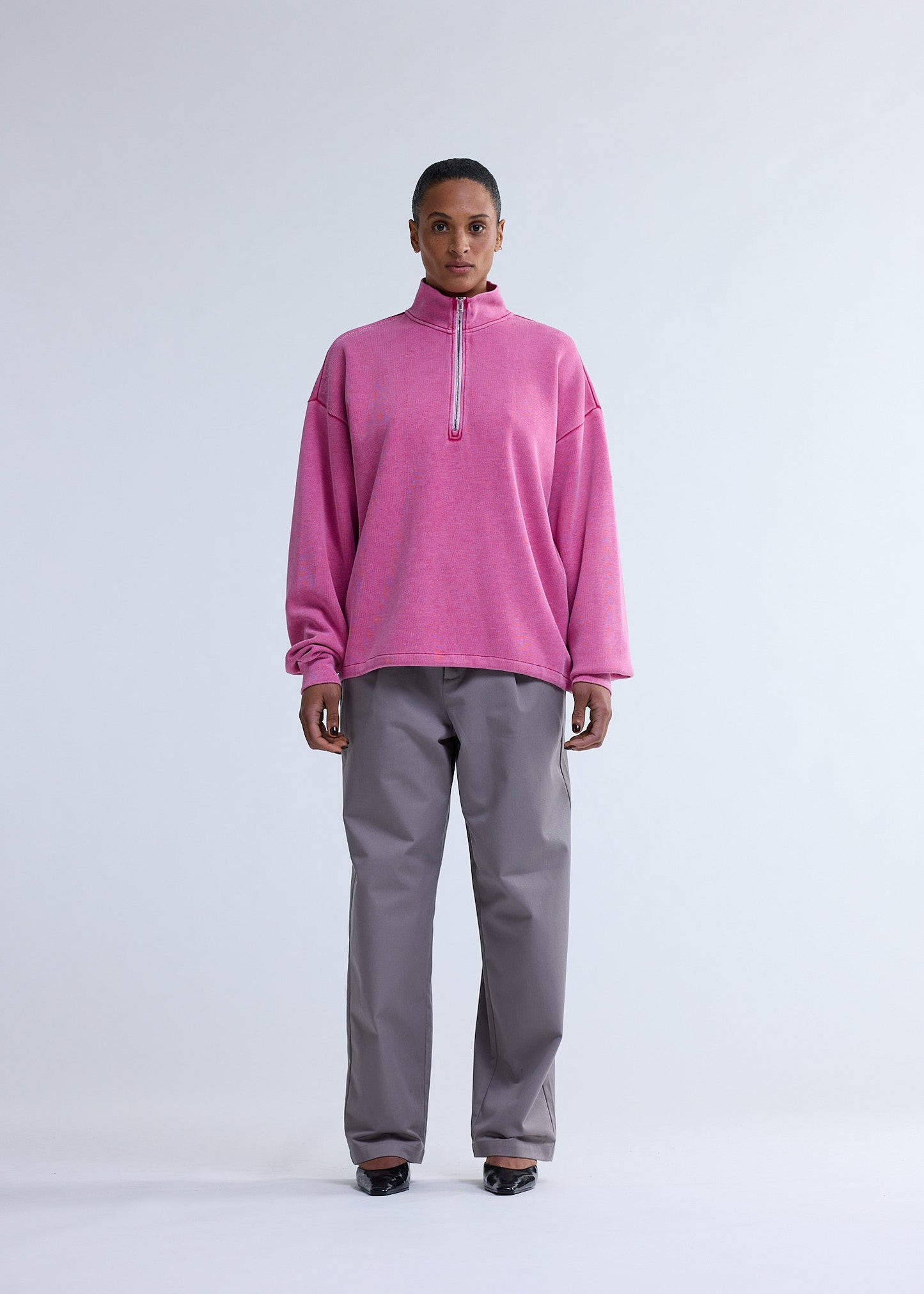 PLATE HALF-ZIP WASHED PINK | Washed pink