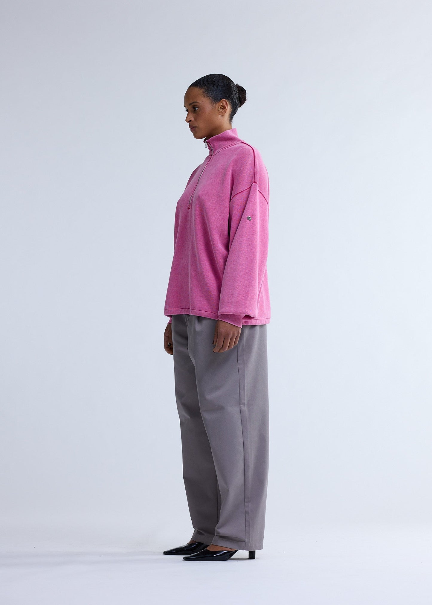 PLATE HALF-ZIP WASHED PINK | Washed pink