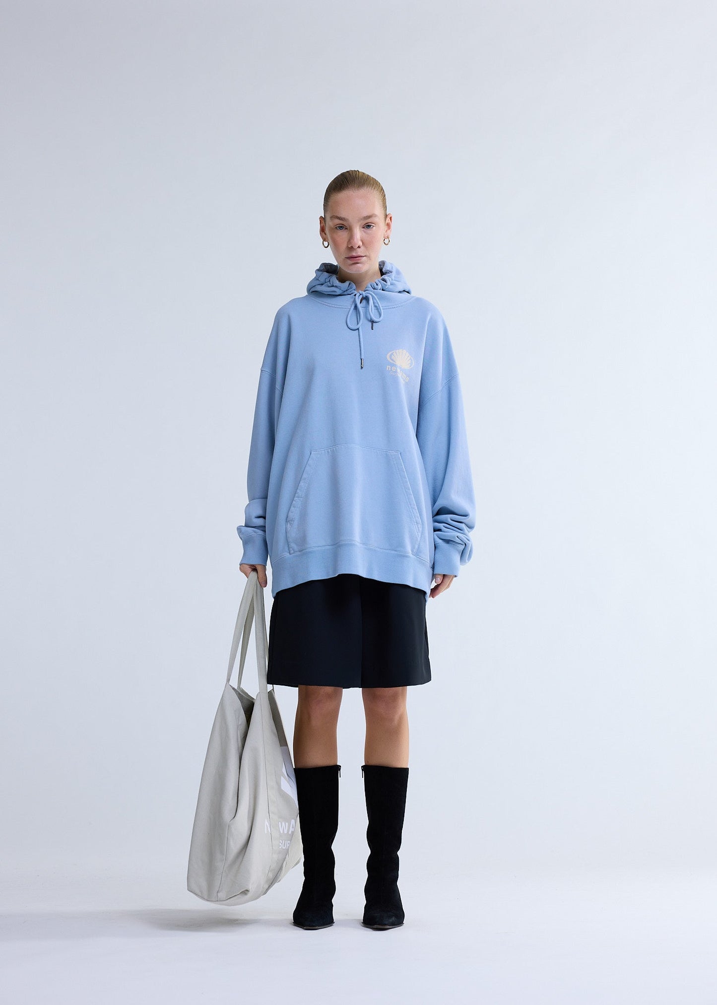 CORPORATE LOGO HOODIE BABY BLUE | Baby blue