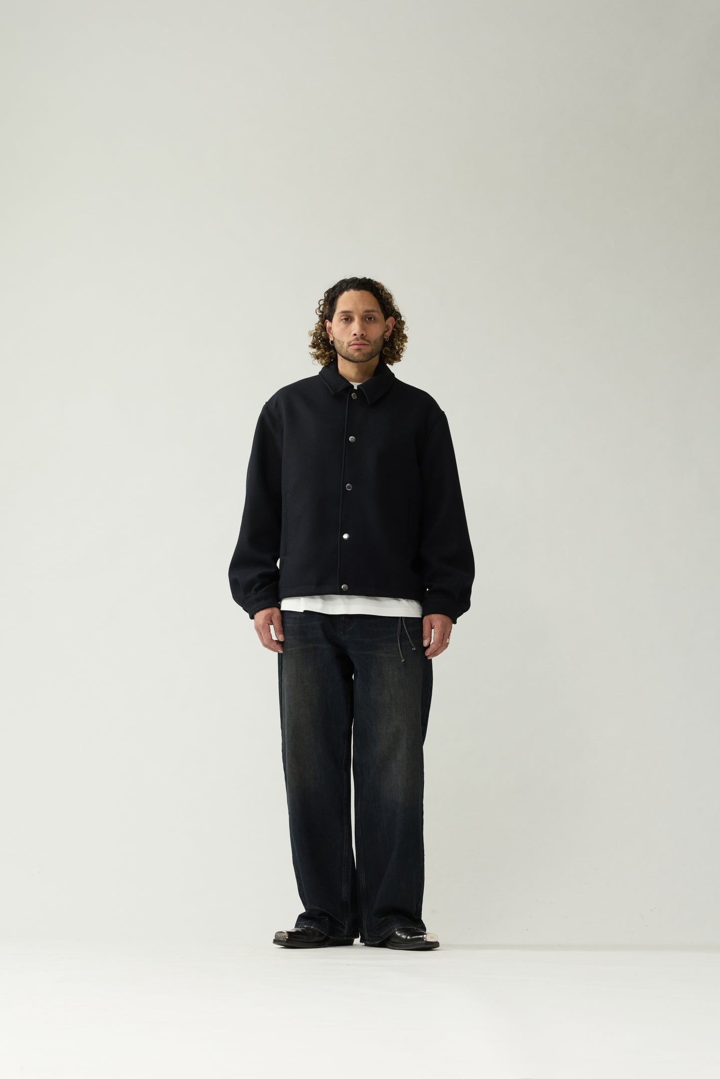 WOOL COACH JACKET | Black