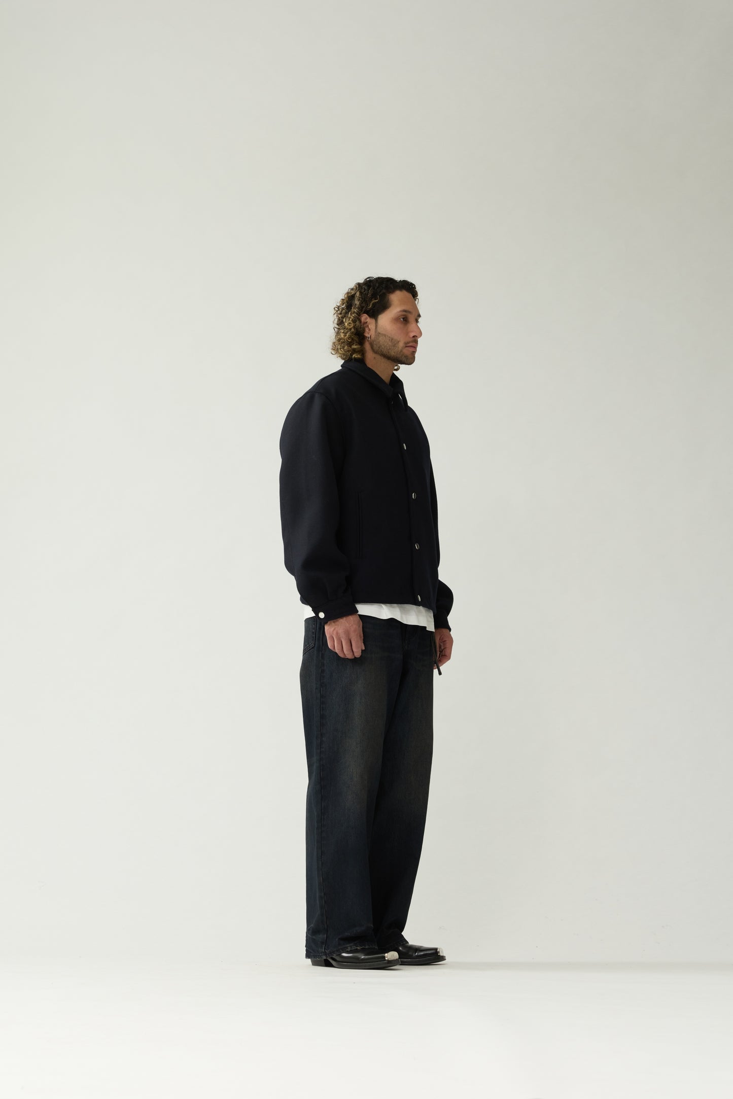 WOOL COACH JACKET | Black
