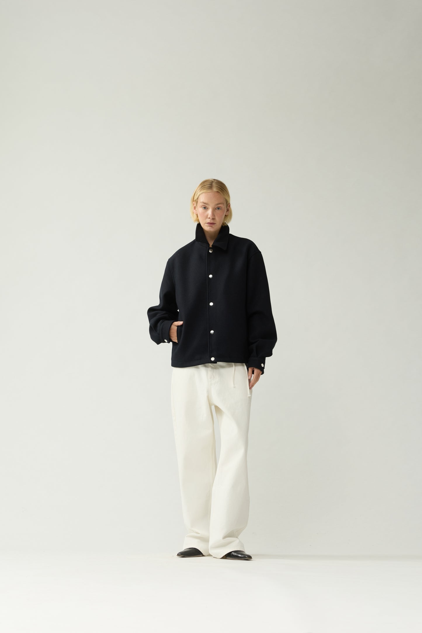 WOOL COACH JACKET | Black
