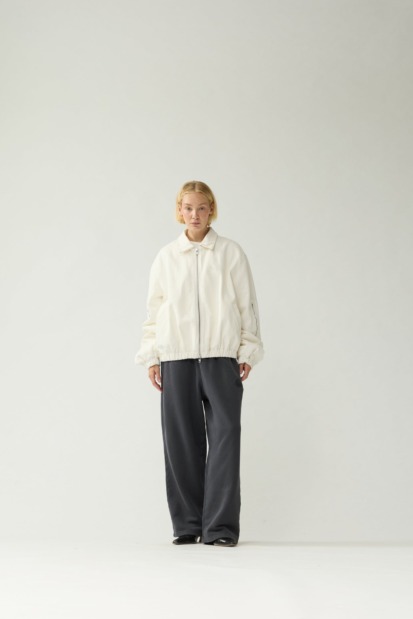 DENIM PADDED JACKET | White