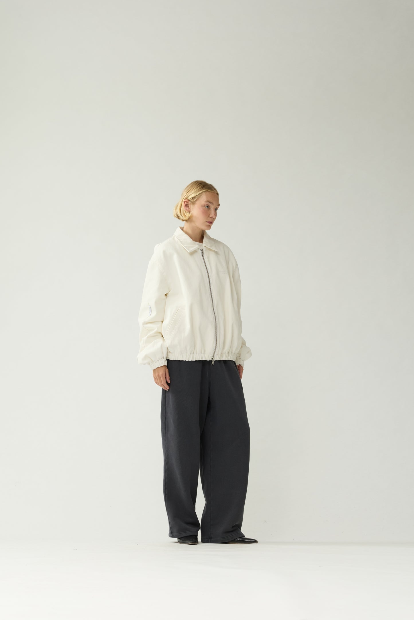 DENIM PADDED JACKET | White