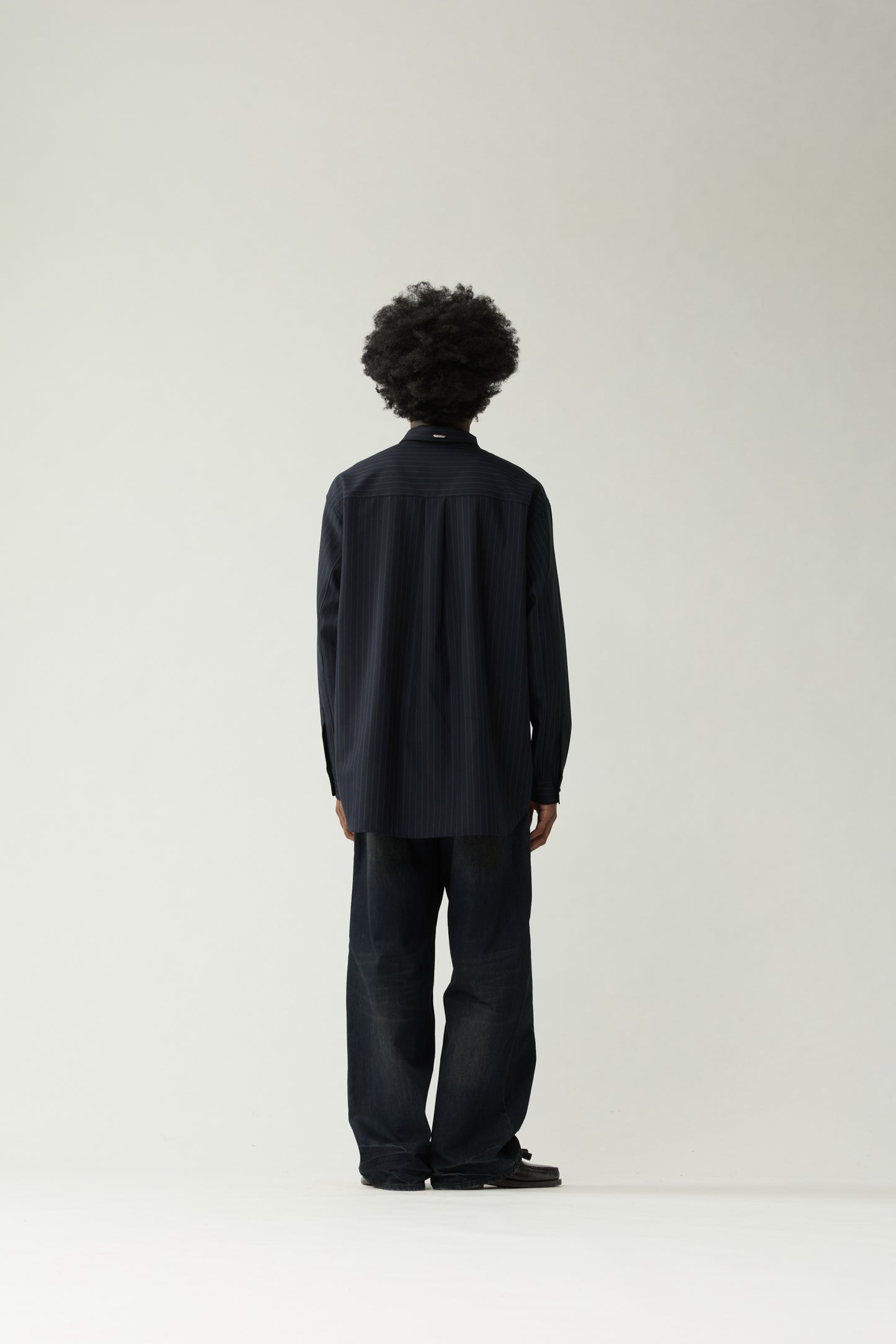WOOL OVERSIZED BUTTON-UP | Navy