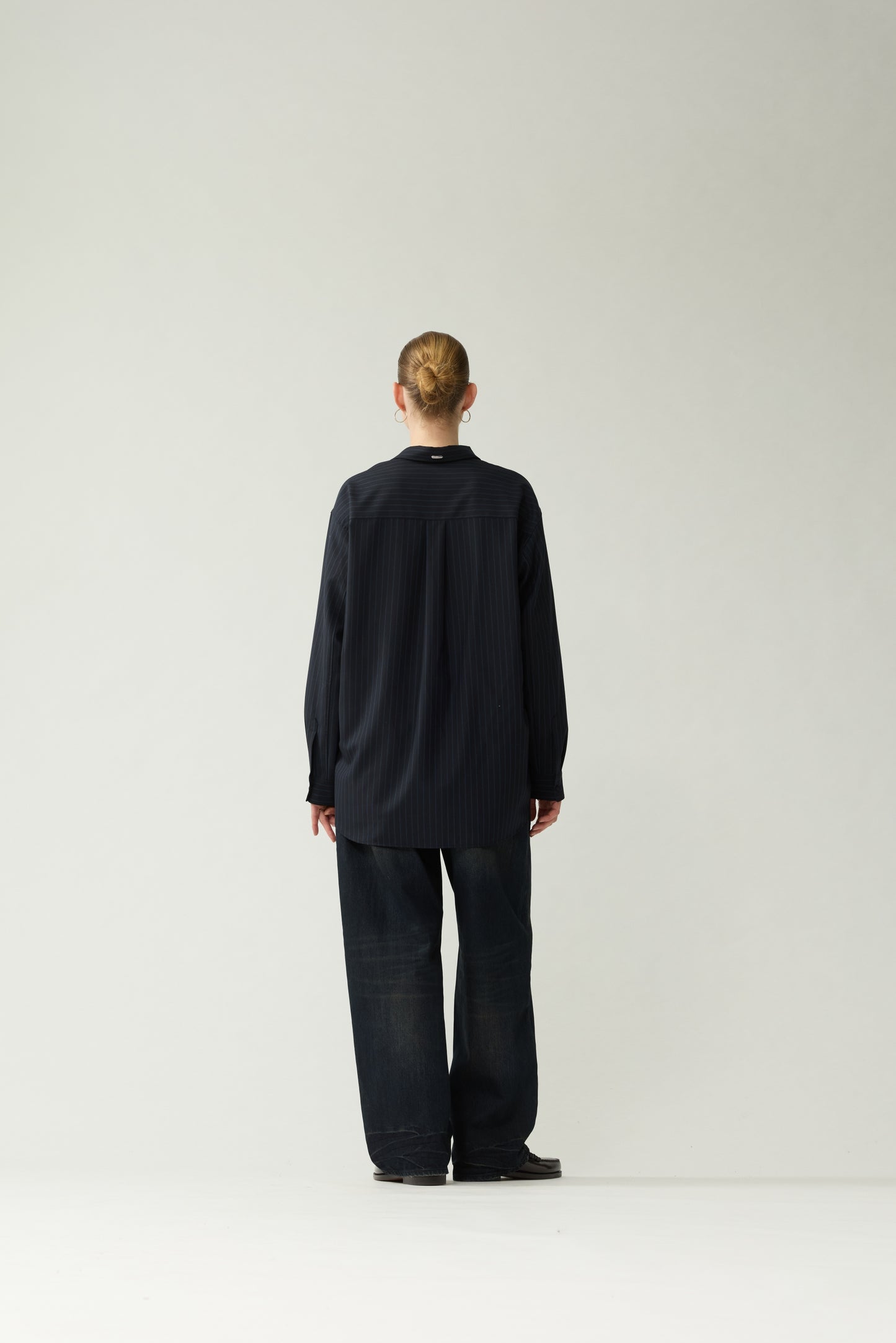 WOOL OVERSIZED BUTTON-UP | Navy