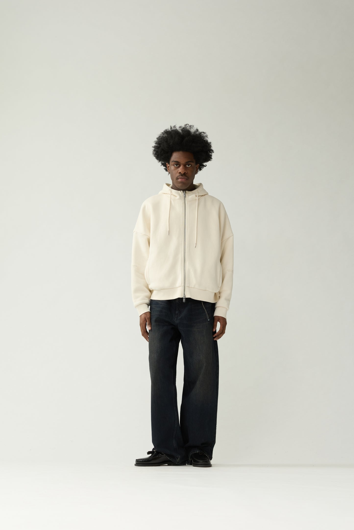 DOUBLE LAYERED HOODIE | Bone