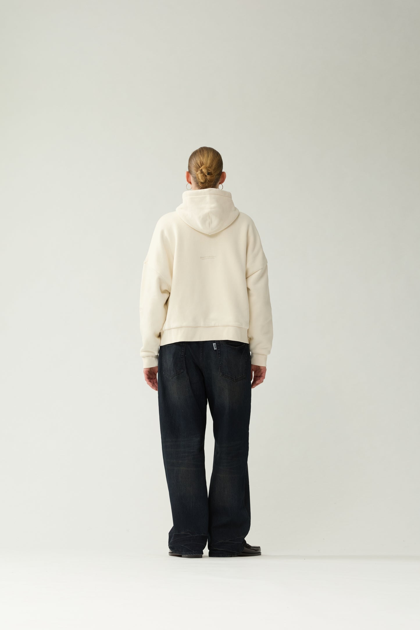 DOUBLE LAYERED HOODIE | Bone