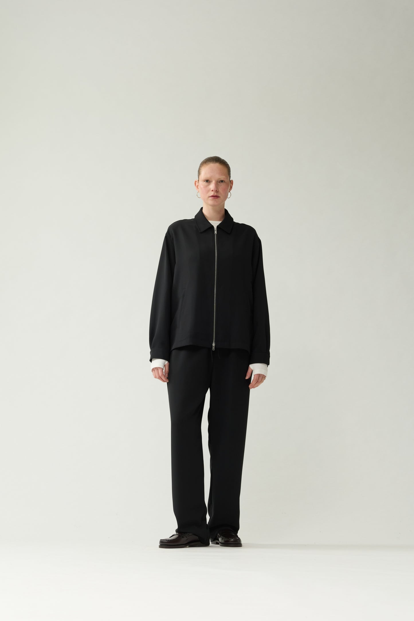 ZIP UP SHIRT | Black