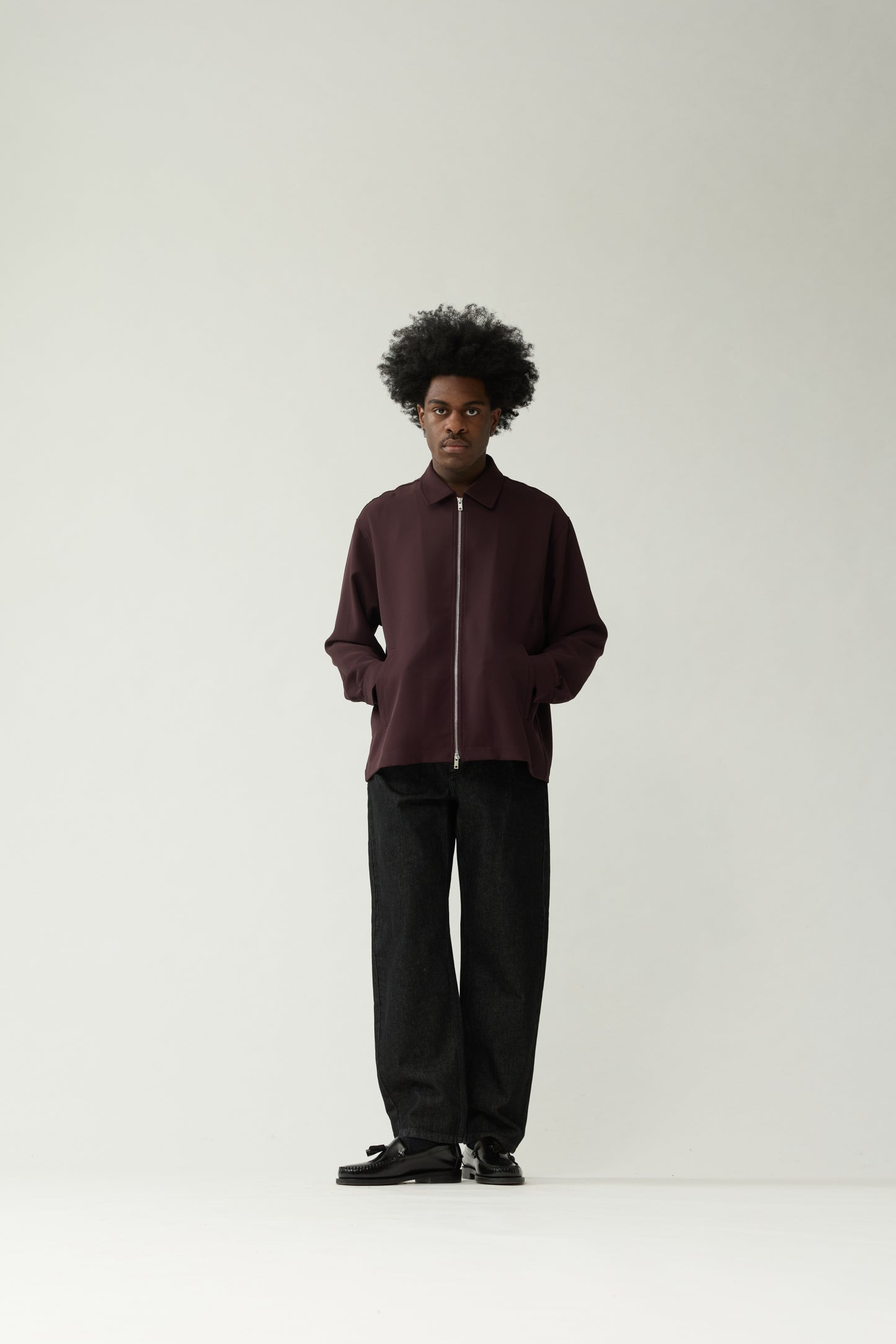 ZIP UP SHIRT | Burgundy
