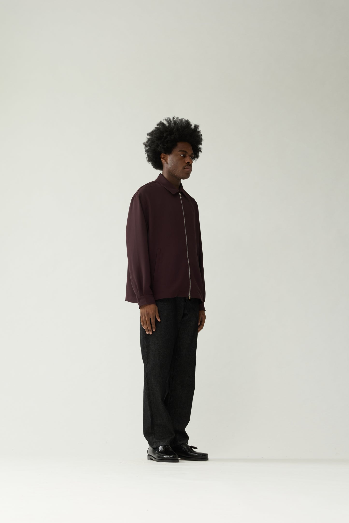 ZIP UP SHIRT | Burgundy