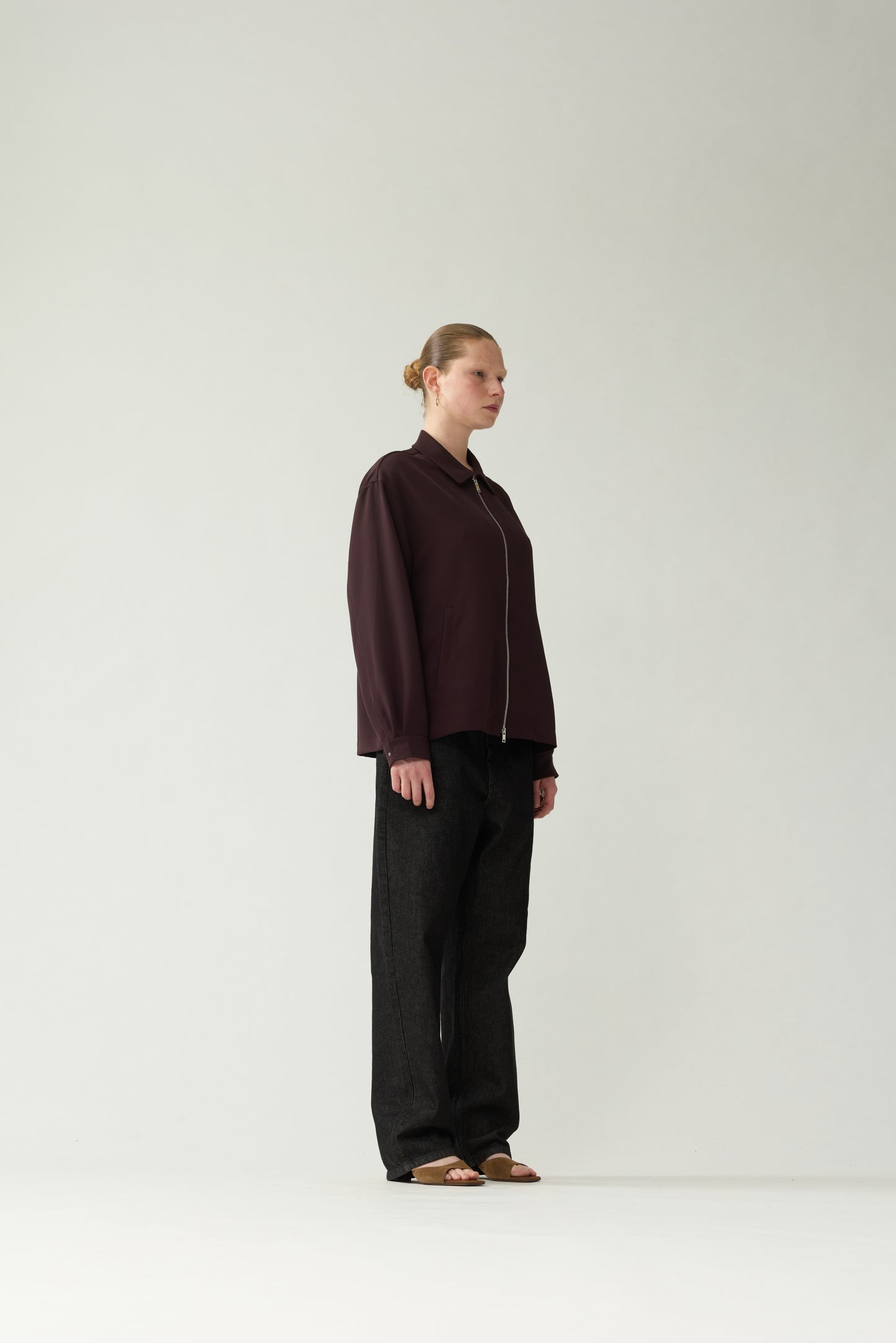 ZIP UP SHIRT | Burgundy