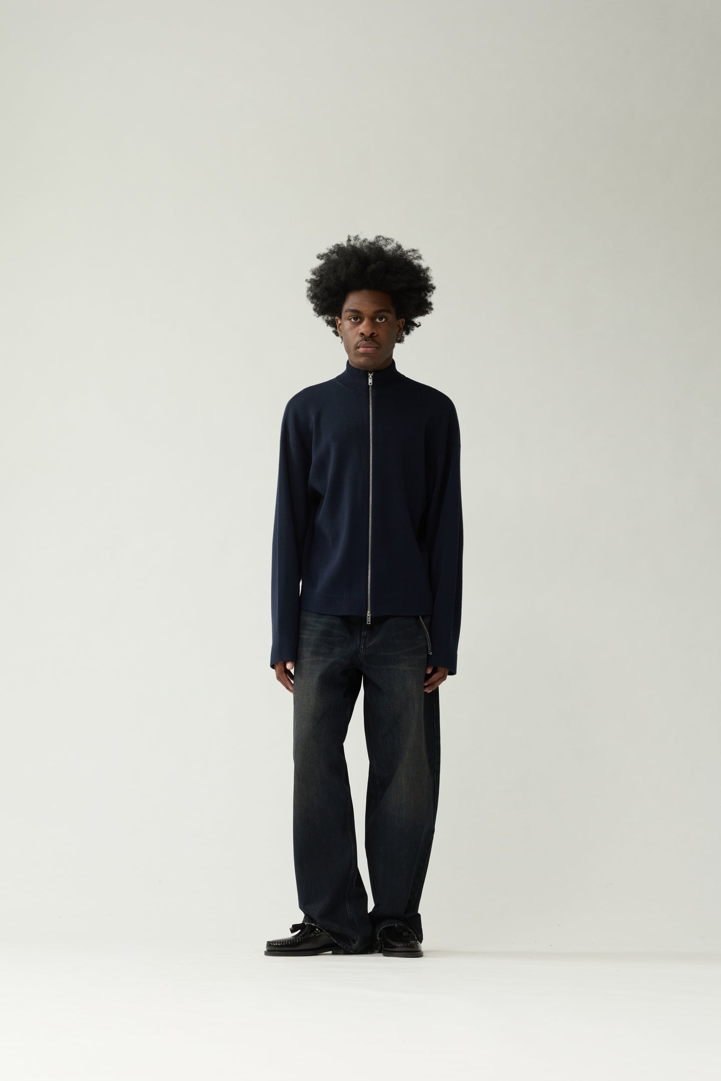 MERINO WOOL ZIP TROUGH | Night