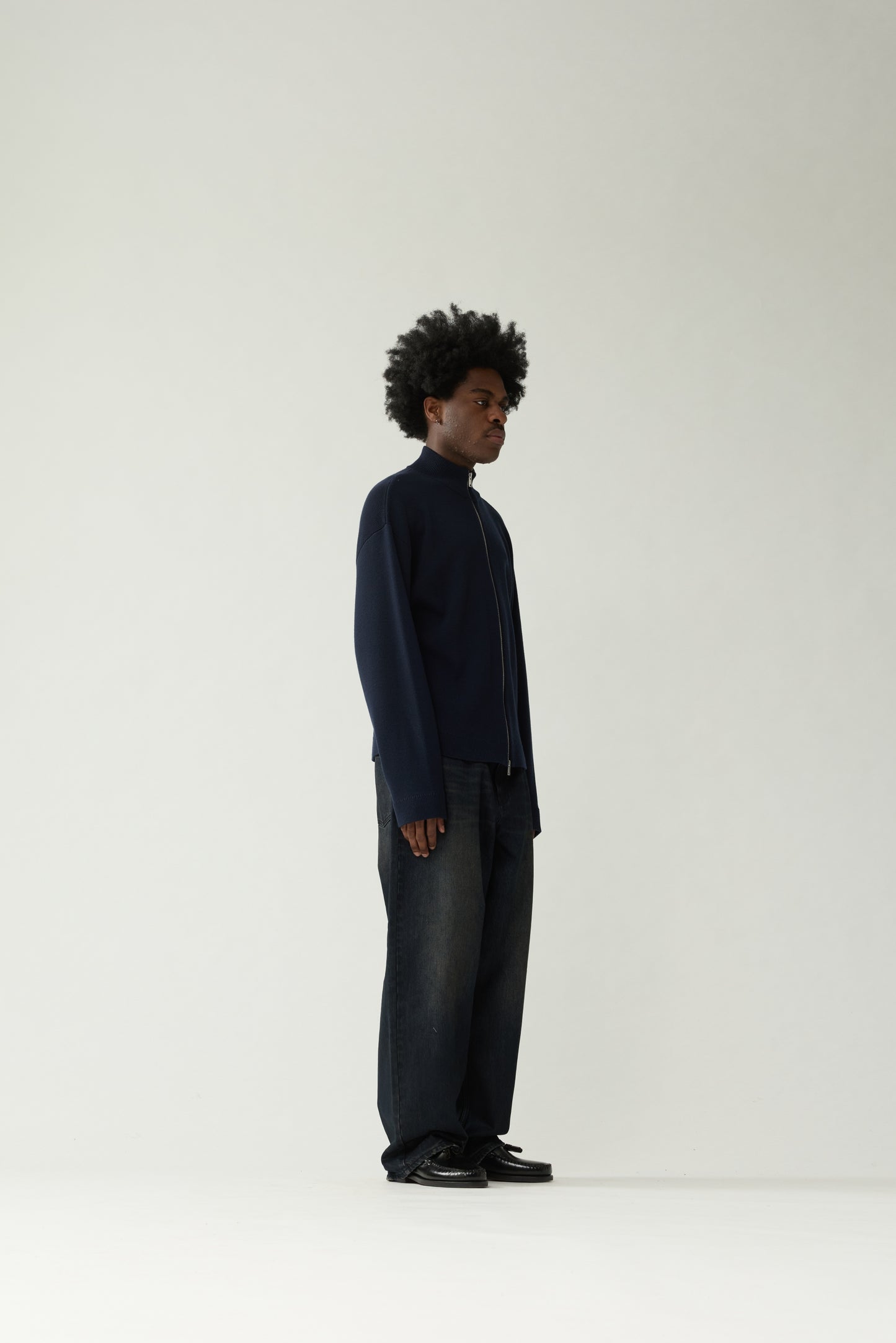 MERINO WOOL ZIP TROUGH | Night